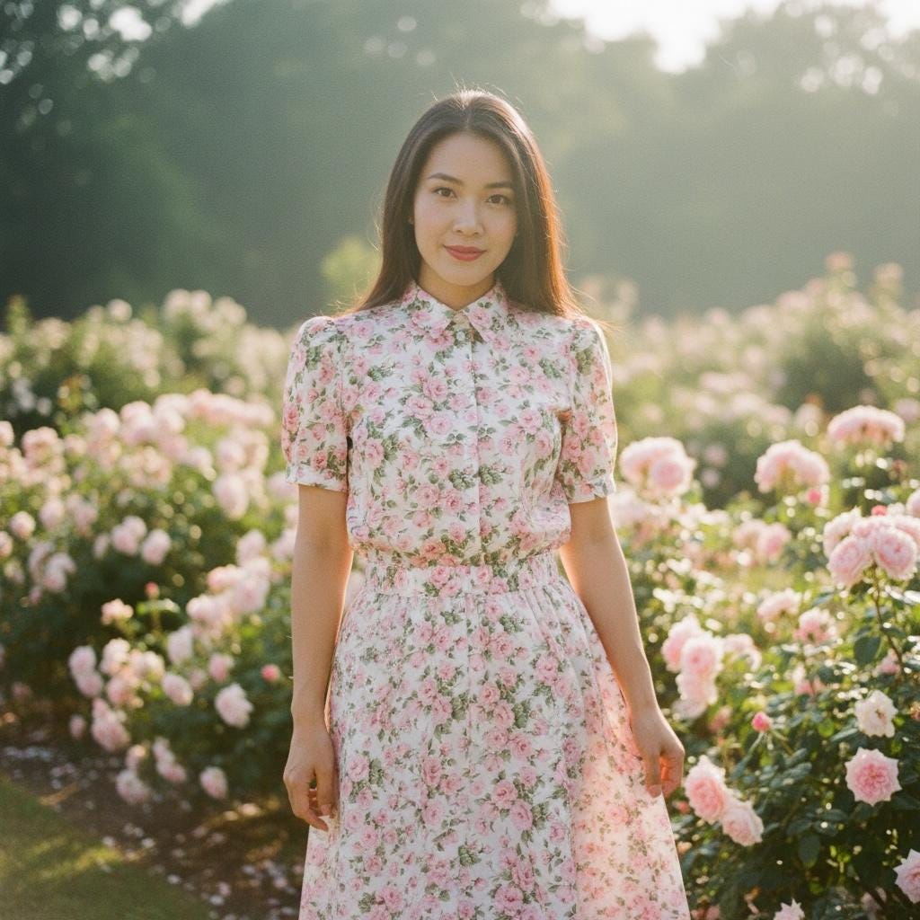 Liberty London Floral Midi Skirt, Pink Rose Print Cotton Lawn, Handmade