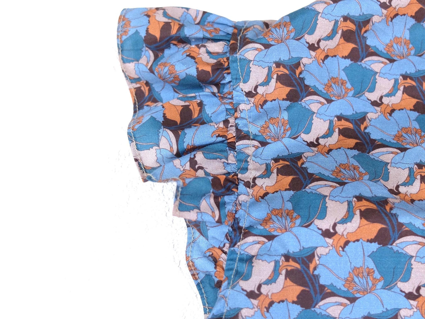 Liberty London Floral Loungewear Set, Ruffle Top, Wide Leg Pants, Handmade Cotton