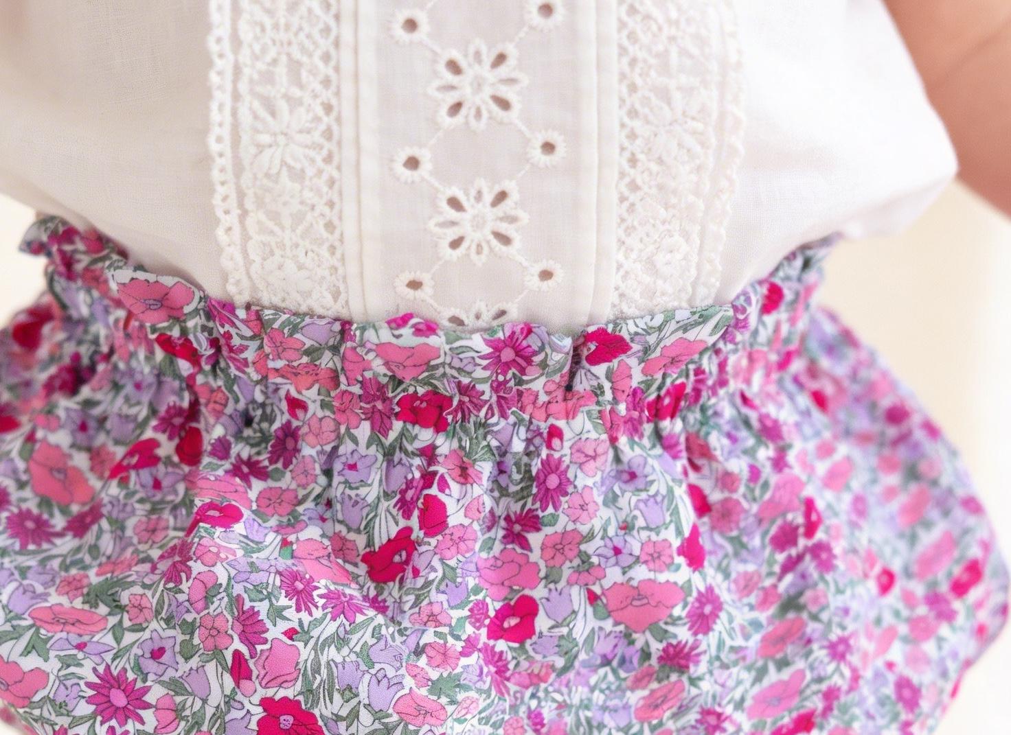 Liberty London Floral Baby Bloomer, Tana Lawn Cotton Ruffle Nappy Cover