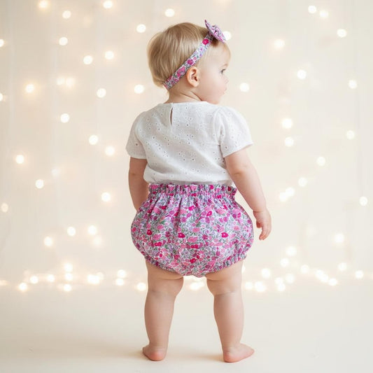 Liberty London Floral Baby Bloomer, Tana Lawn Cotton Ruffle Nappy Cover