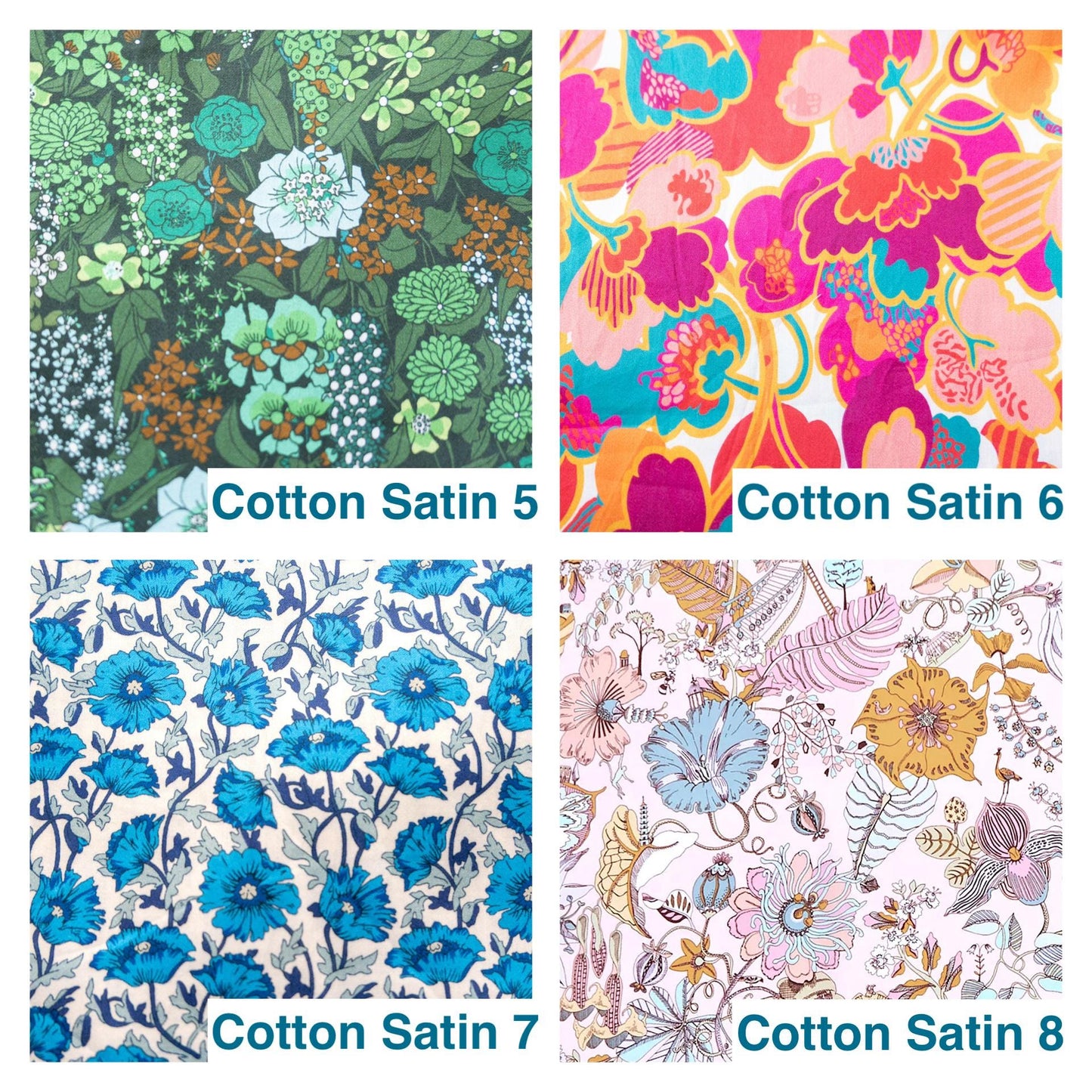 Liberty London Tana Lawn Loungewear Set, Blue Floral Palazzo Pants, Mandarin Collar Blouse