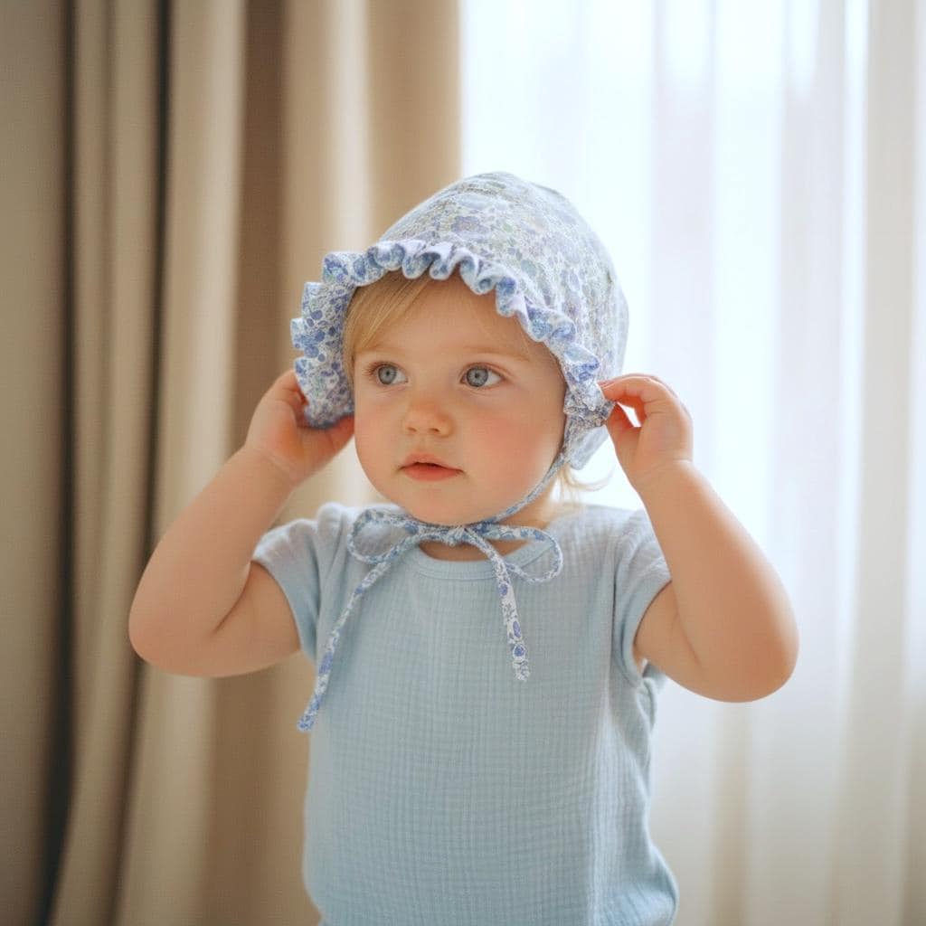 Liberty London Ruffle Brim Bonnet, Floral Cotton Tana Lawn Sun Hat