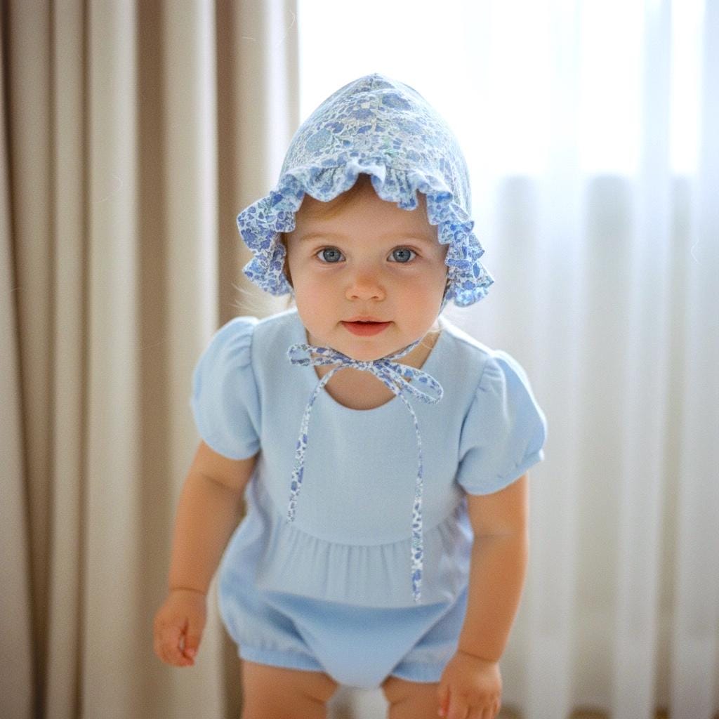 Liberty London Ruffle Brim Bonnet, Floral Cotton Tana Lawn Sun Hat