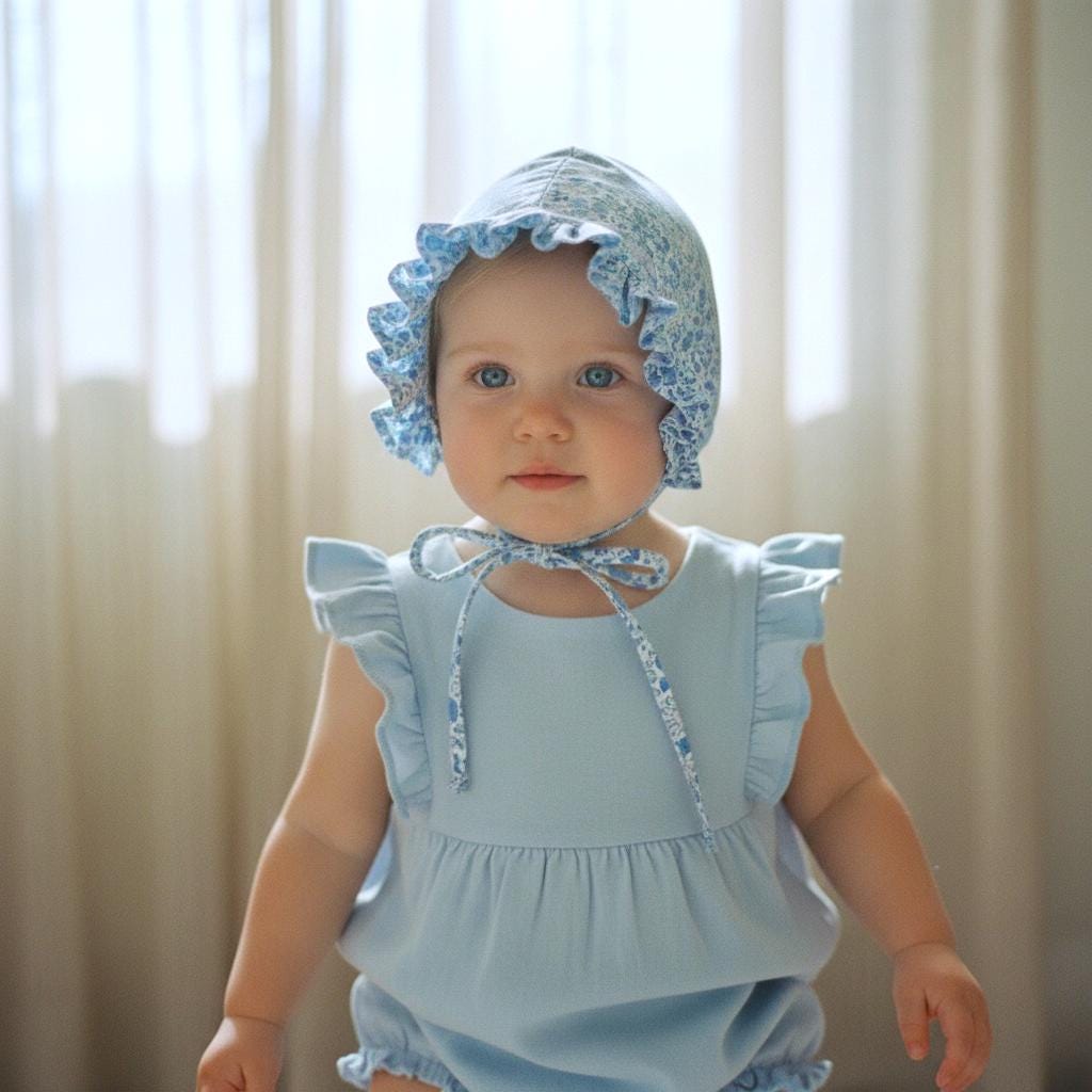 Liberty London Ruffle Brim Bonnet, Floral Cotton Tana Lawn Sun Hat