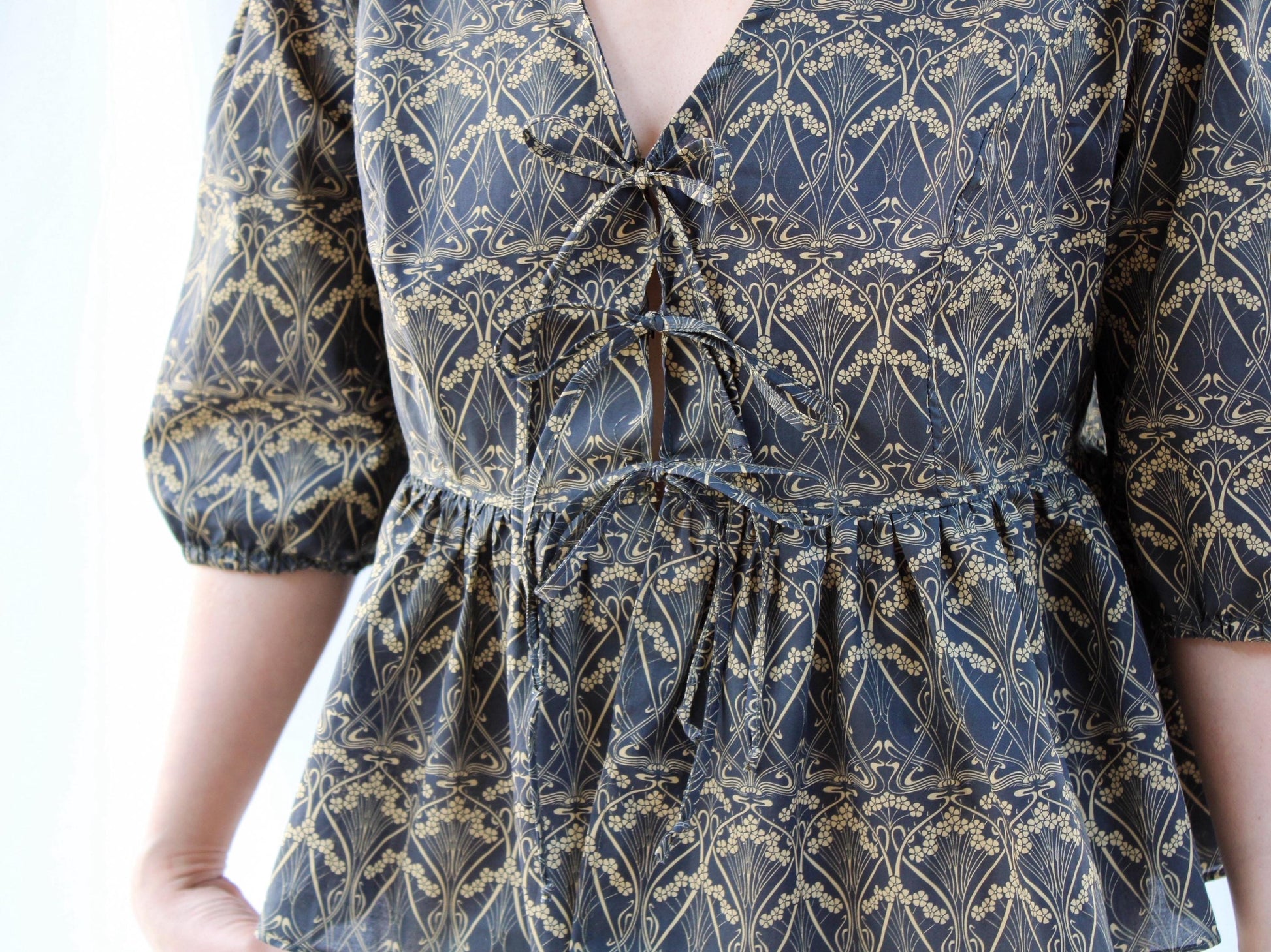 Liberty London Cotton Loungewear Set, Handmade Palazzo Pants & Blouse