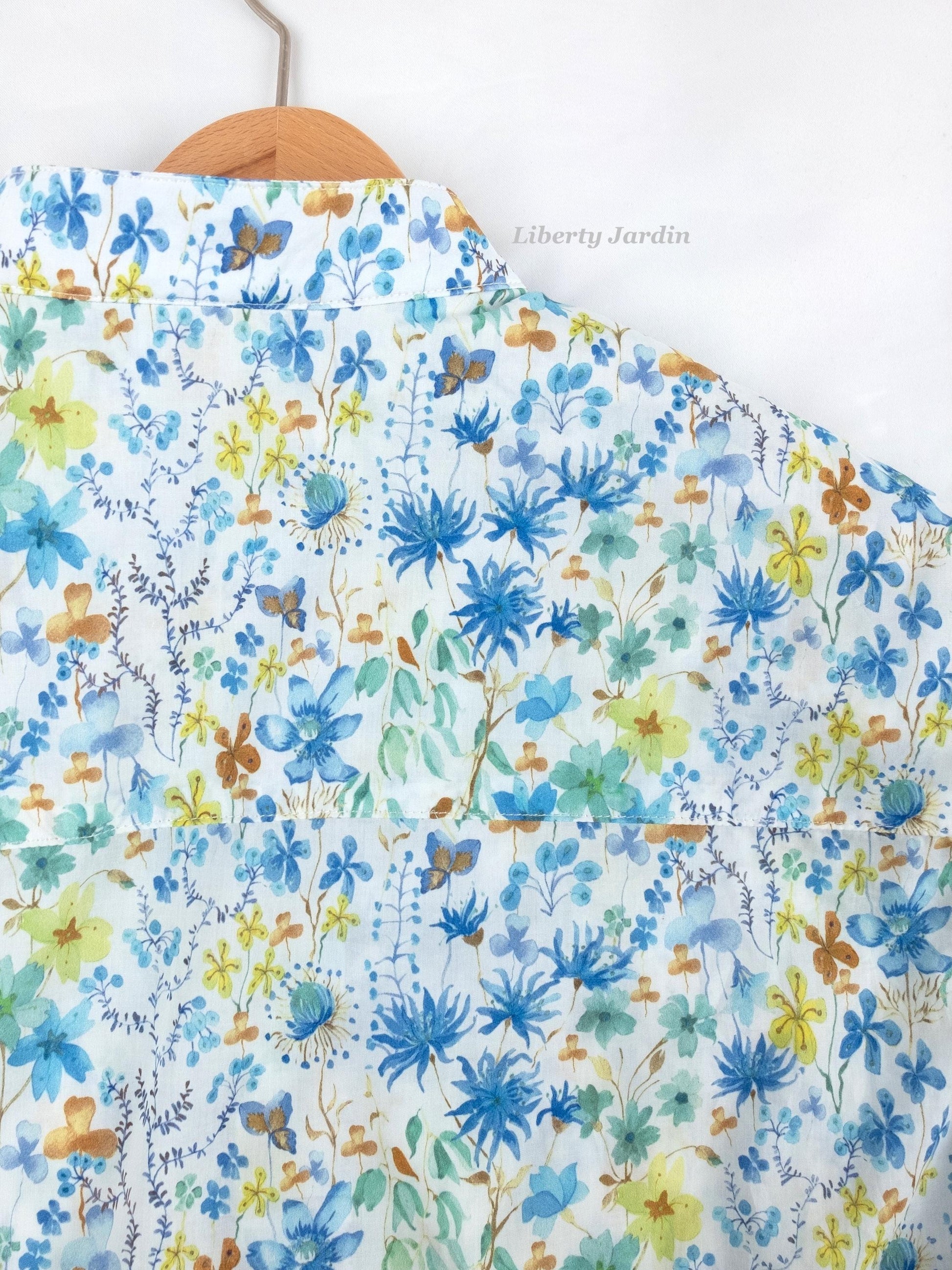 Liberty London Floral Shirt, Mandarin Collar, Slim Fit Tana Lawn Cotton