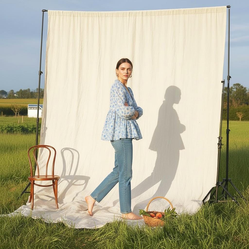 Liberty London Blue Felicite V-Neck Peplum Blouse, 3/4 Sleeves Puffy Ruffle Collar Handmade Top