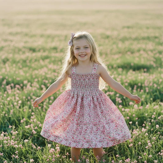 Liberty London Floral Smock Dress, Tana Lawn Cotton, Girl's Sun Dress