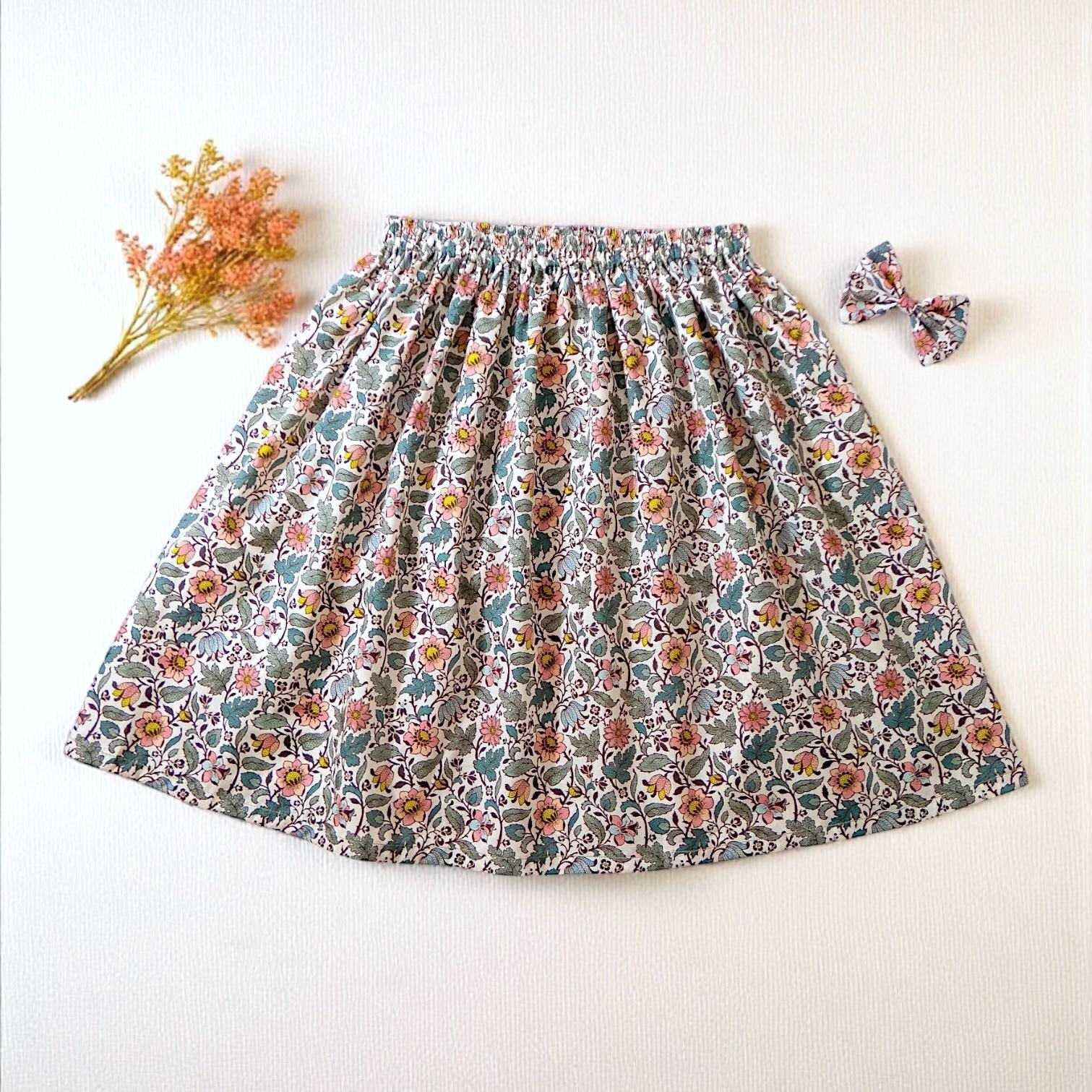 Liberty London Floral Skirt, Girls Cotton Tana Lawn A-Line Skirt
