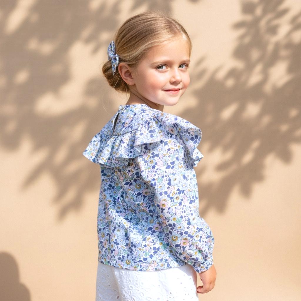 Liberty of London Floral Blouse: Ruffle Puffy Sleeves, Summer Baby Top