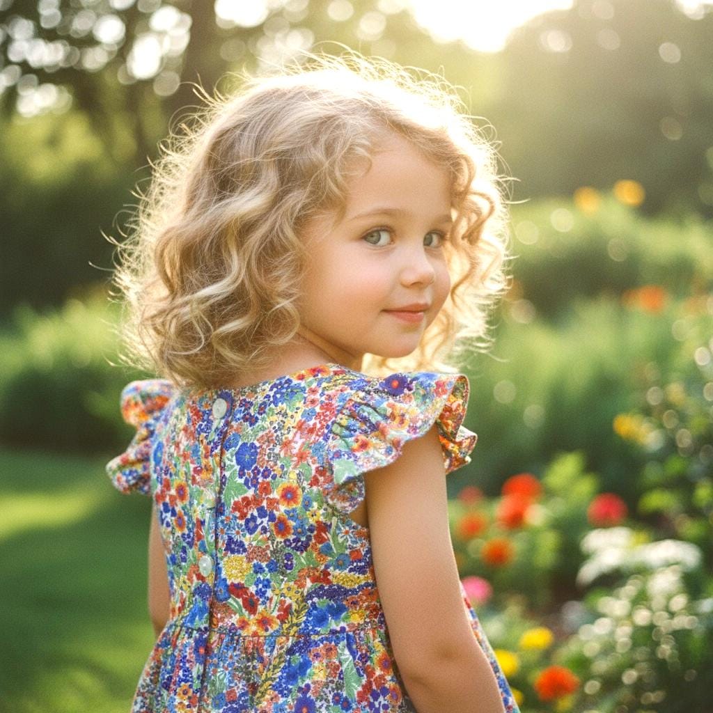 Liberty London Flutter Sleeveless Sun Dress, Rainbow Floral Print Handmade Cotton Tana Lawn Clothing