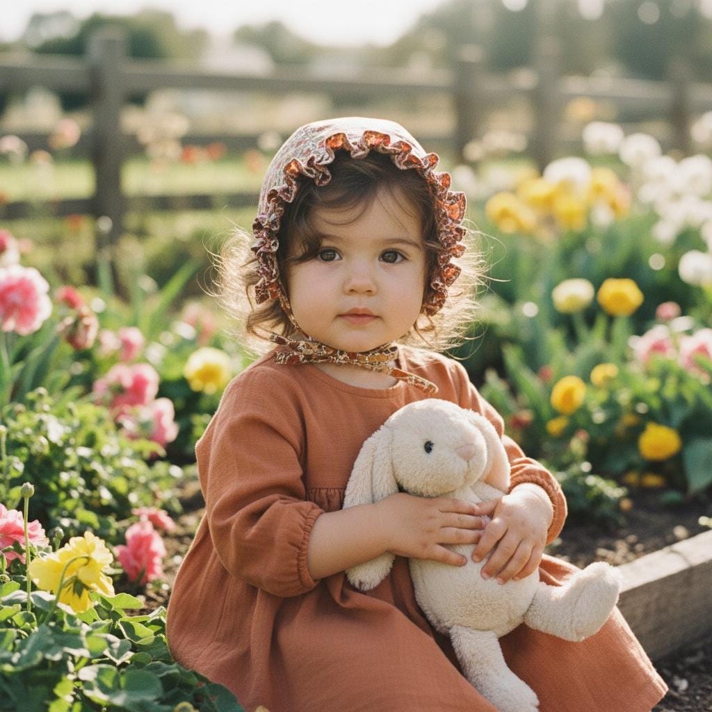 Liberty London Ditsy Floral Print Ruffle Brim Bonnet, Handmade Rust Mustard Cotton Sun Hat
