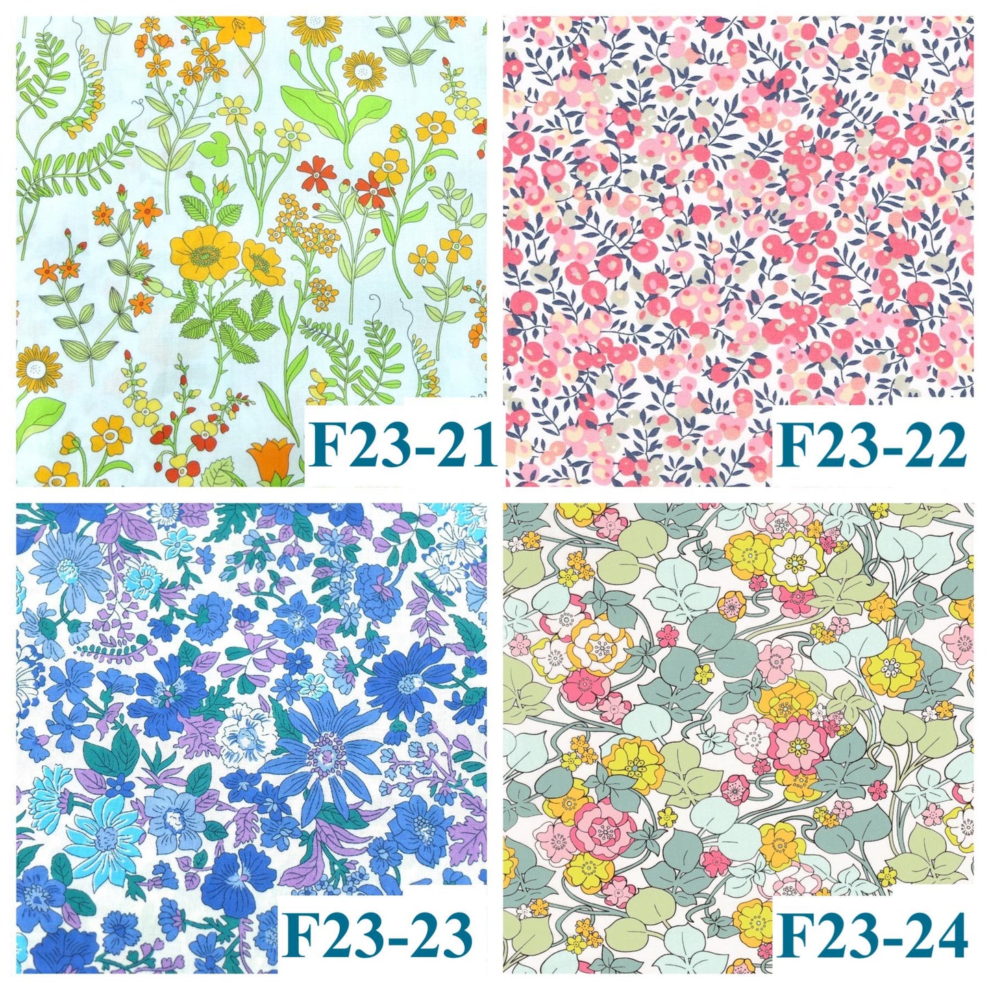 Liberty London Floral Bib Set, Organic Cotton Terry, Scallop Design