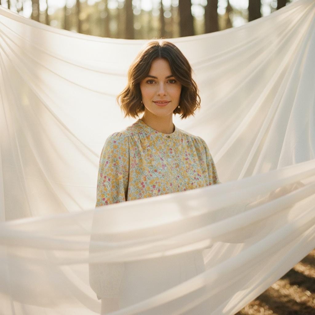 Liberty London Mandarin Collar 3/4 Bishop Sleeves Draping Blouse, Handmade Ditsy Floral Print Shirt