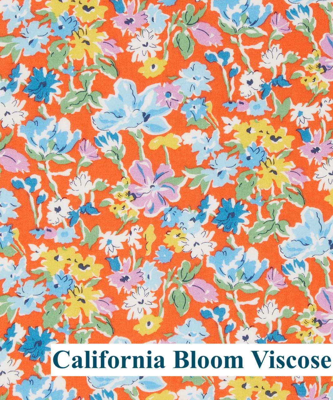 Liberty London Cotton Midi Sun Dress, Shirred Floral Smock, Summer Botanical Print