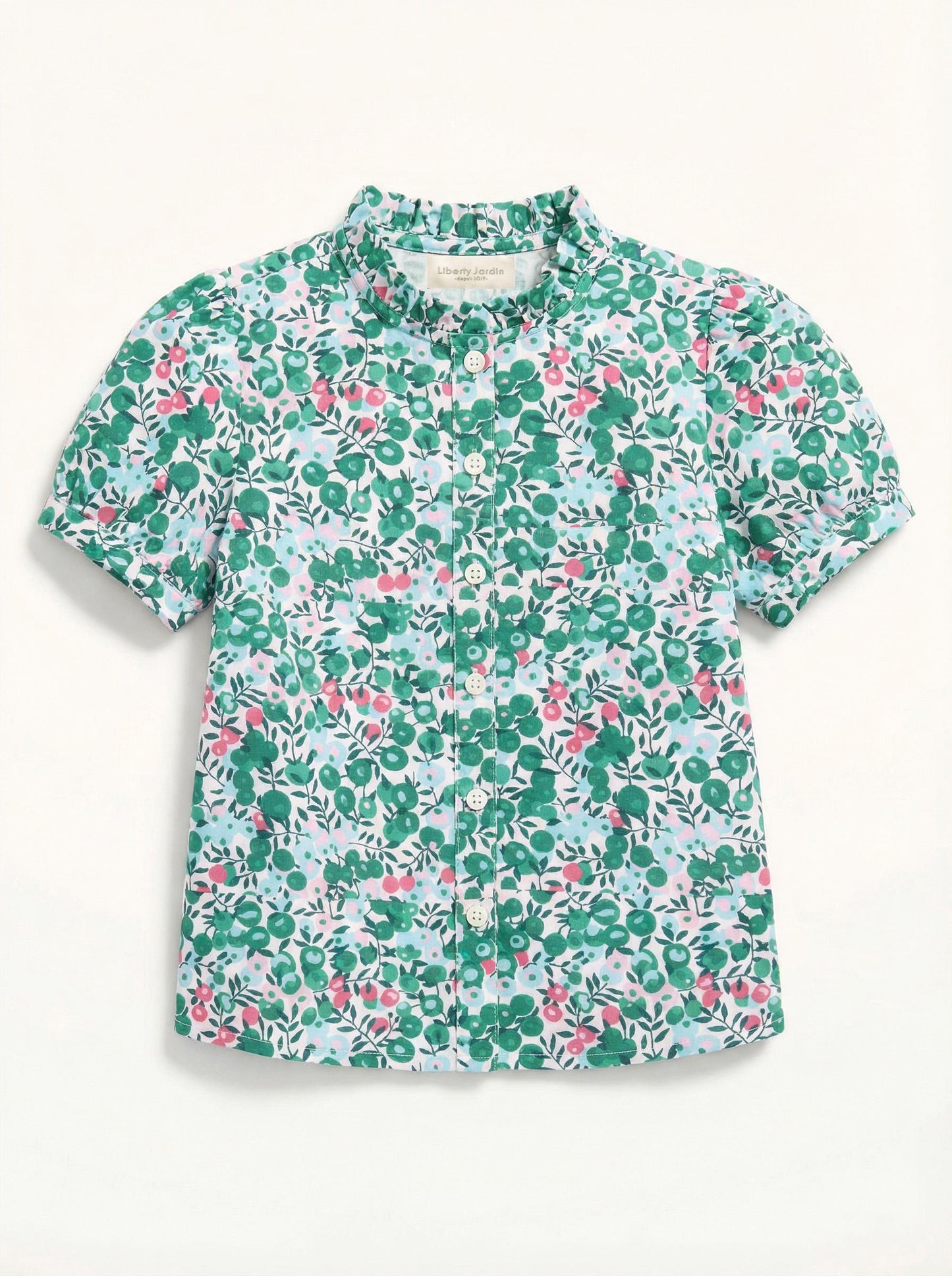 Liberty Tana Lawn Ruffle Collar Top, Ditsy Floral Print Blouse, Cotton Handmade Clothing