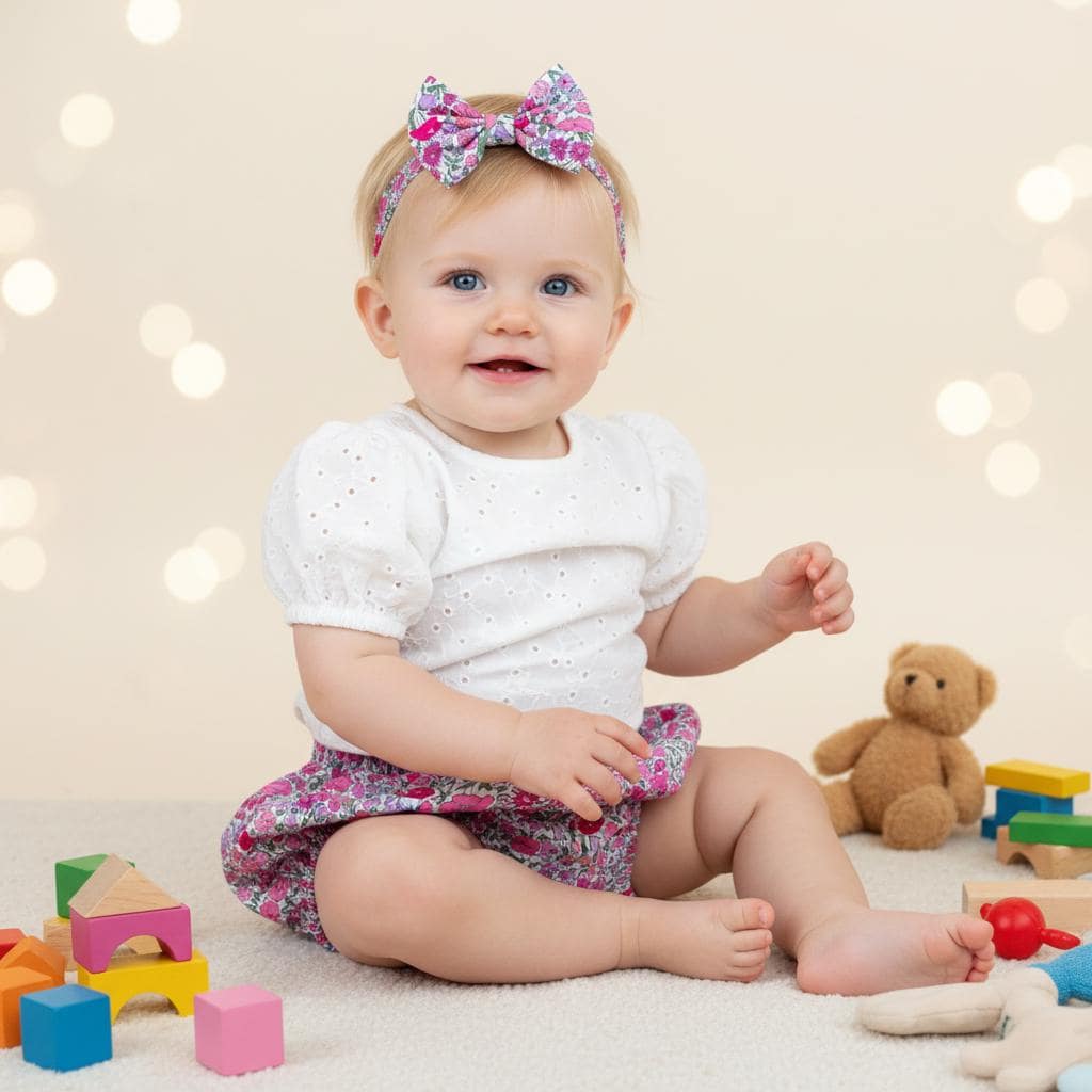 Liberty London Floral Baby Bloomer, Tana Lawn Cotton Ruffle Nappy Cover