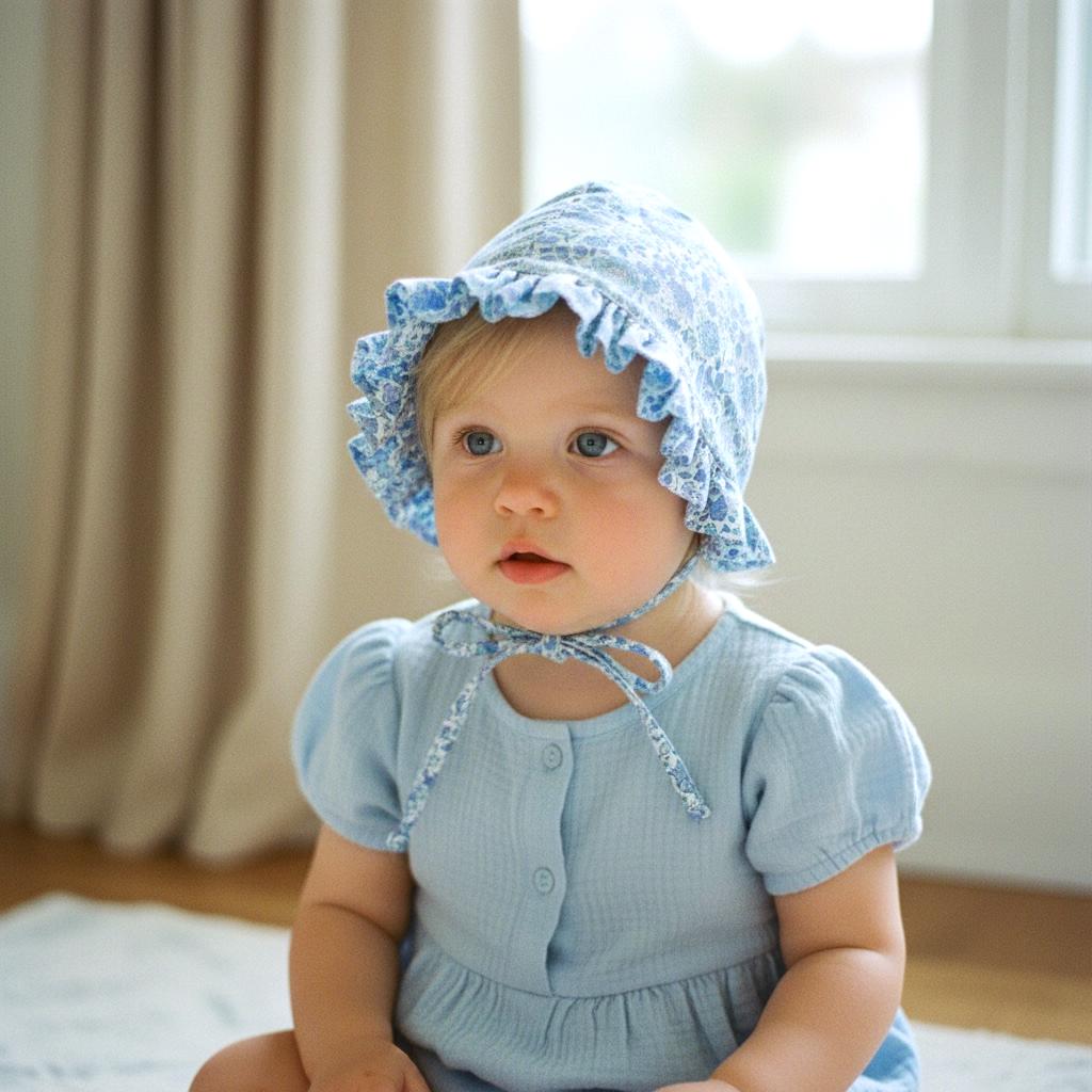 Liberty London Ruffle Brim Bonnet, Floral Cotton Tana Lawn Sun Hat