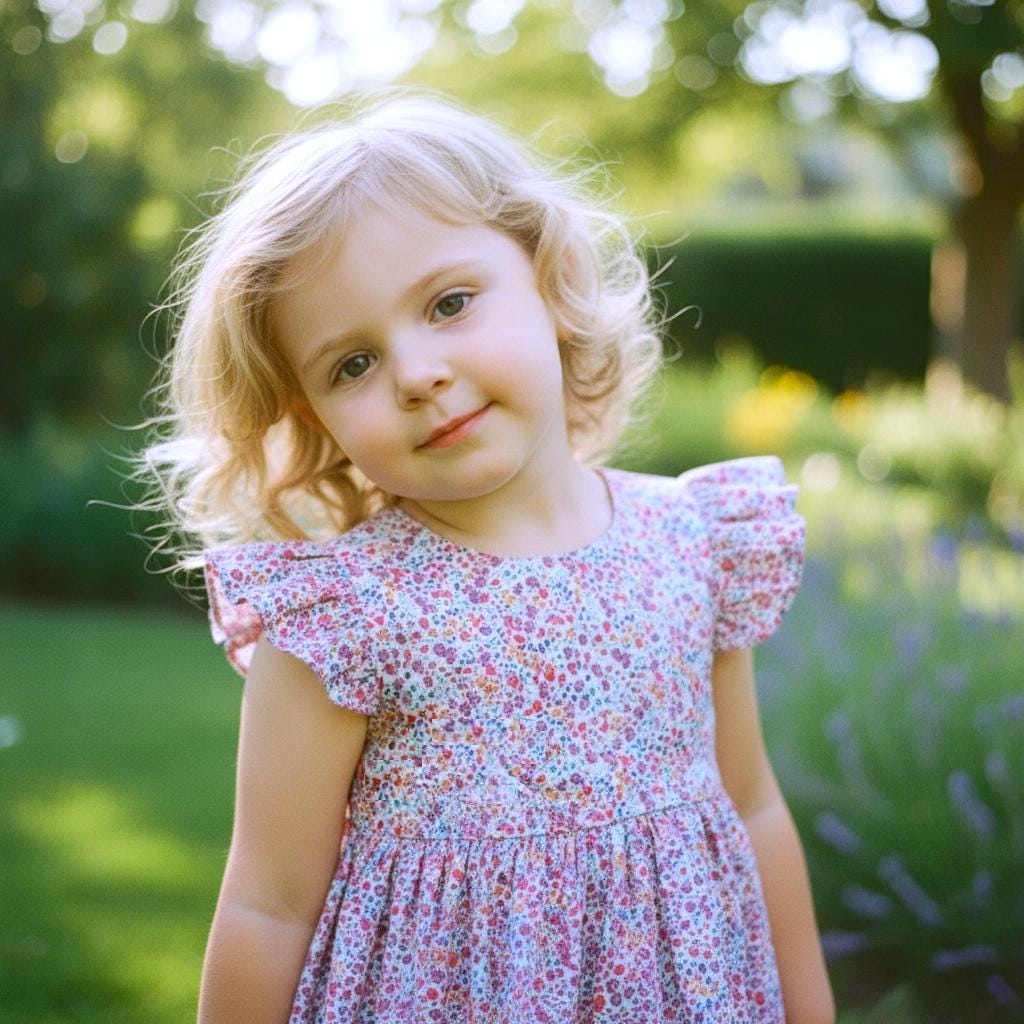 Liberty London Floral Print Sun Dress, Ruffle Handmade Cotton Tana Lawn Pink Purple Dress