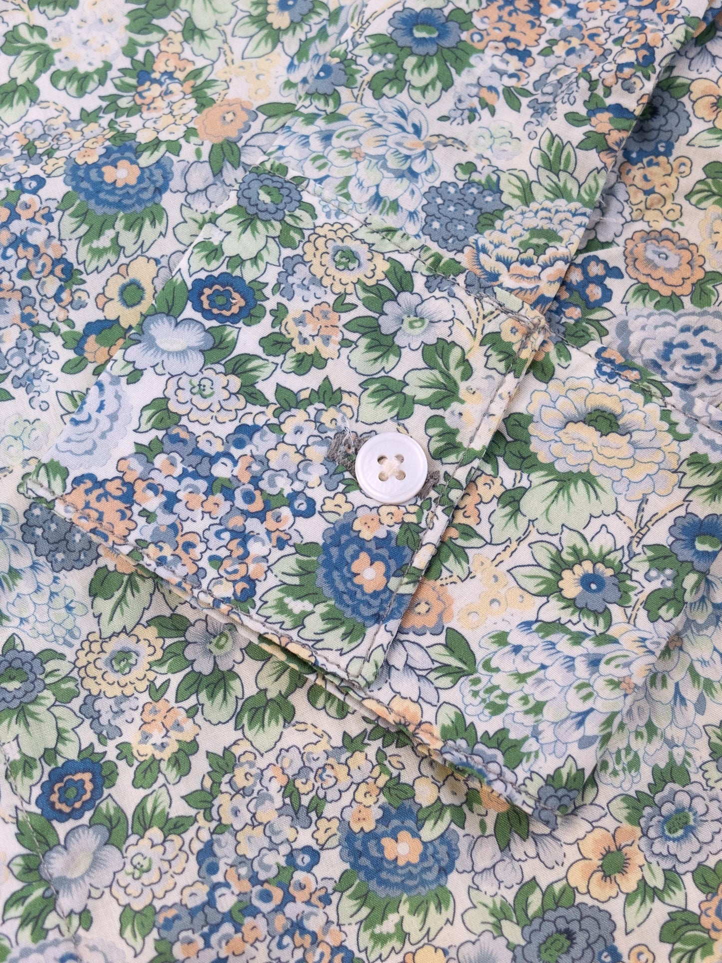 Liberty London Long-sleeved Button-up Chemise, Floral Print Cotton Shirt, Handmade Sustainable Clothing, Tailoring Top