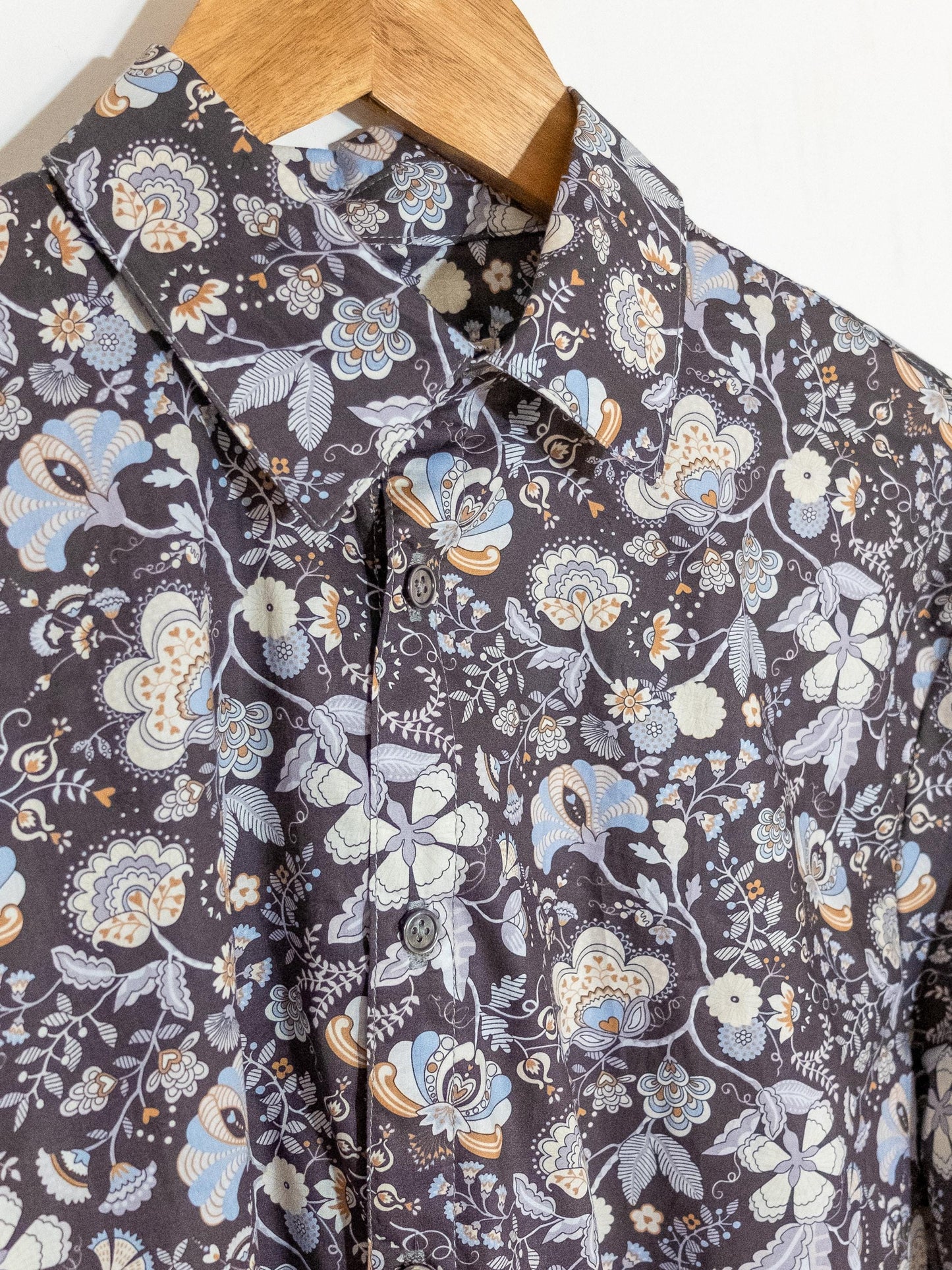 Liberty London Floral Print Cotton Shirt, Slim Fit Long Sleeve Top