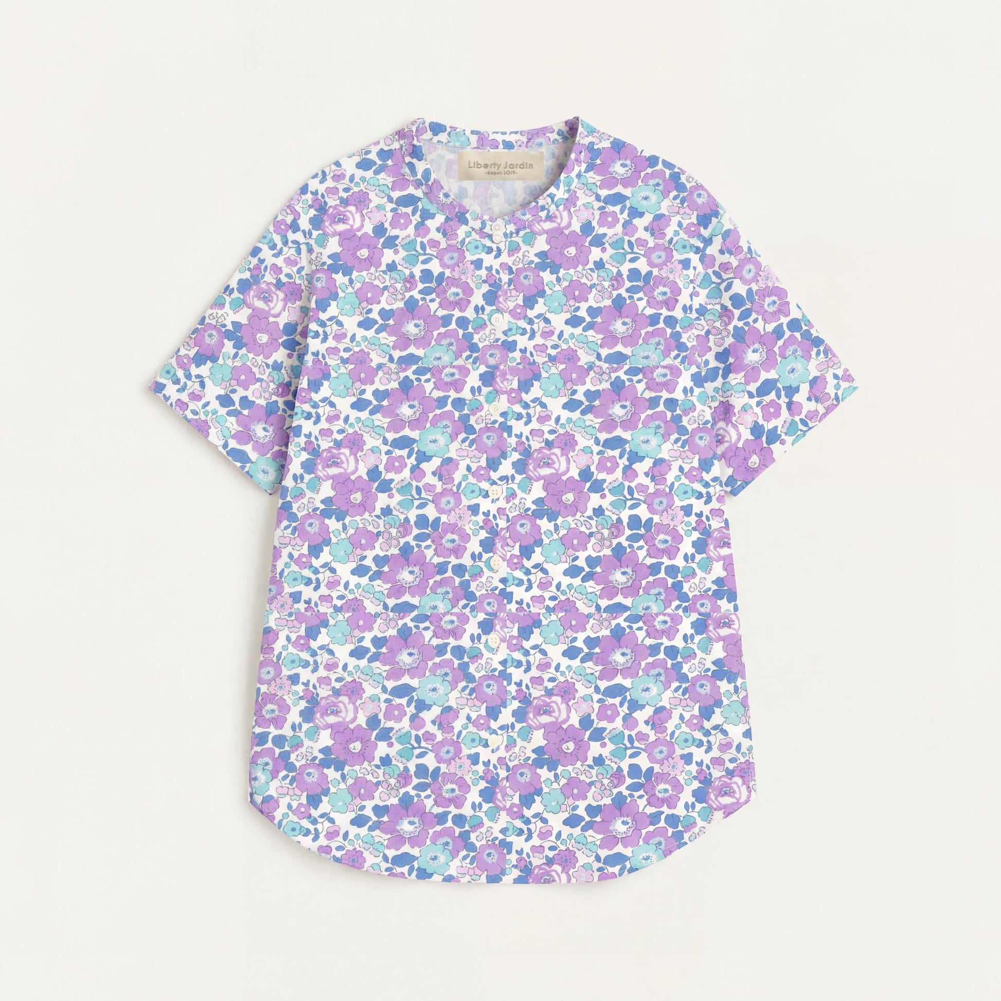 Liberty Ruffle Collar Blouse: Ditsy Cotton Tana Lawn, Long Sleeve Top