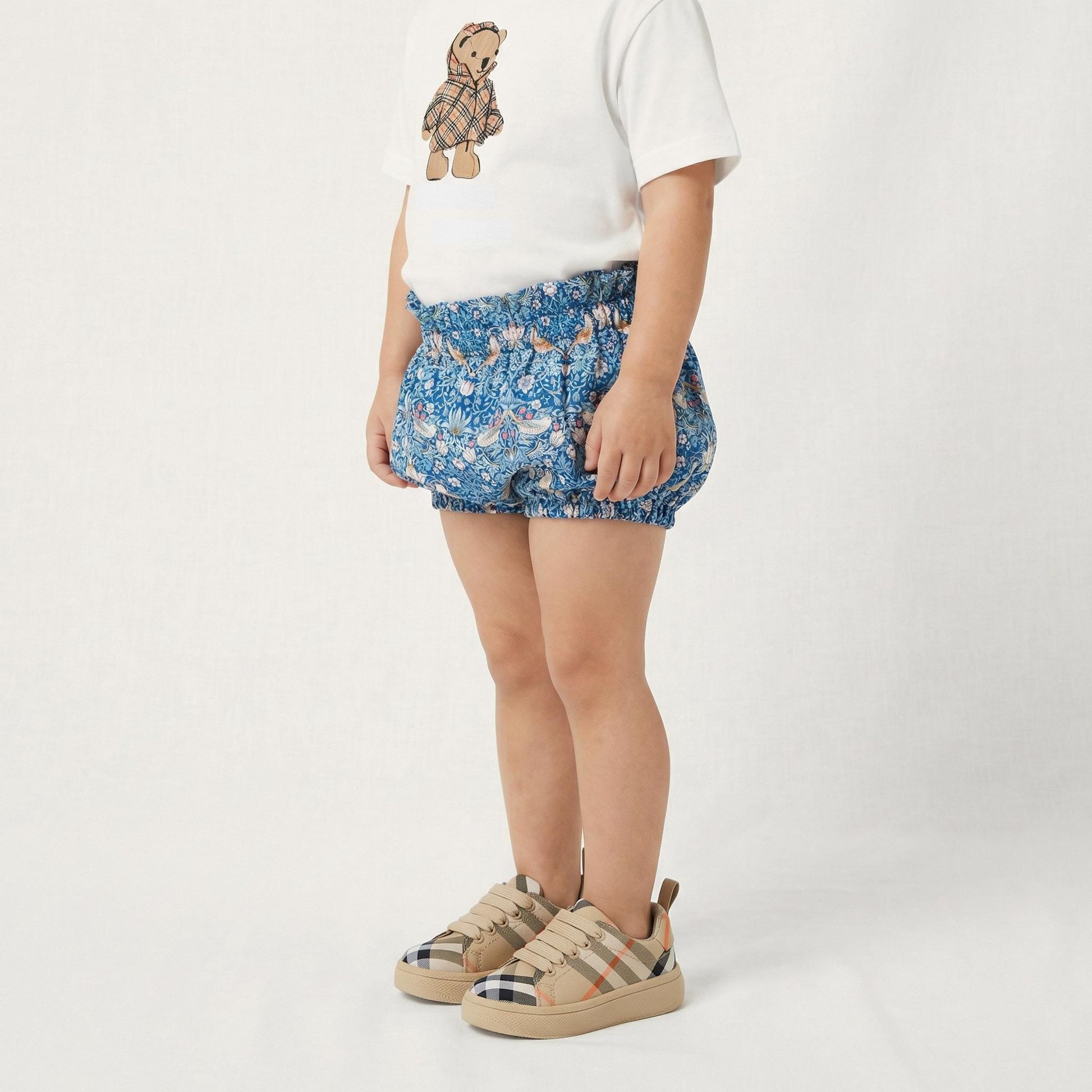 Liberty London Nappy Cover, Floral-Print Bloomer, Handmade Sustainable Ethical-wear, Cotton Tana Lawn Swimsuit Bermuda