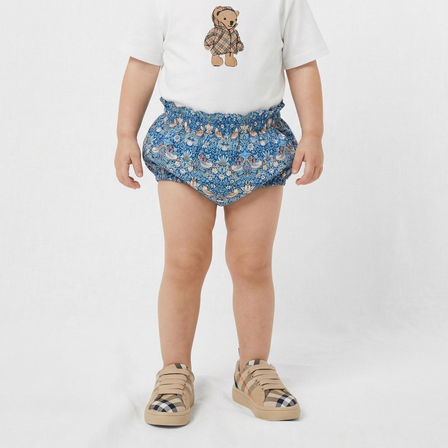 Liberty London Nappy Cover, Floral-Print Bloomer, Handmade Sustainable Ethical-wear, Cotton Tana Lawn Swimsuit Bermuda