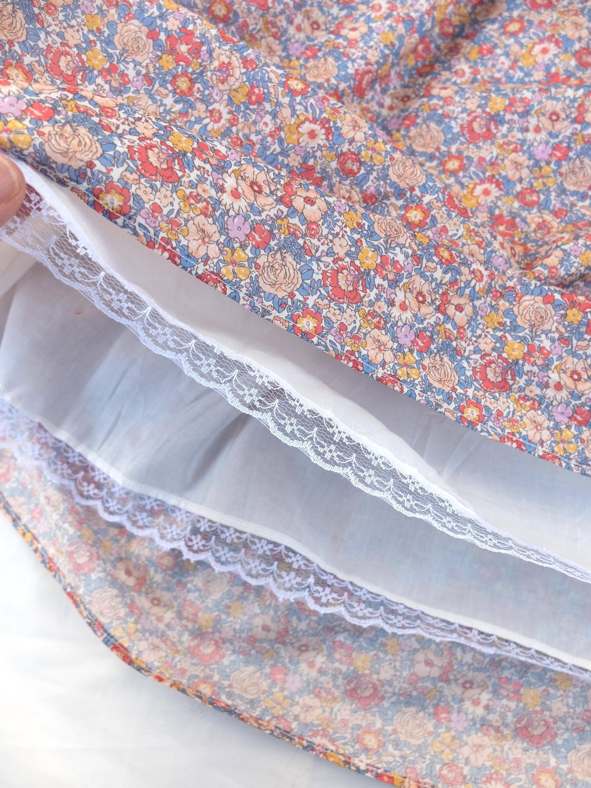 Liberty London Peter-Pan Collared Heirloom Dress, Wedding Flower Girl Gown, Slow-fashioned Sustainable Handmade Clothing