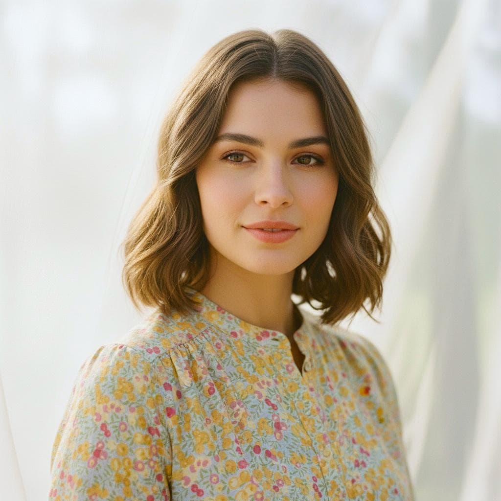 Liberty London Mandarin Collar 3/4 Bishop Sleeves Draping Blouse, Handmade Ditsy Floral Print Shirt