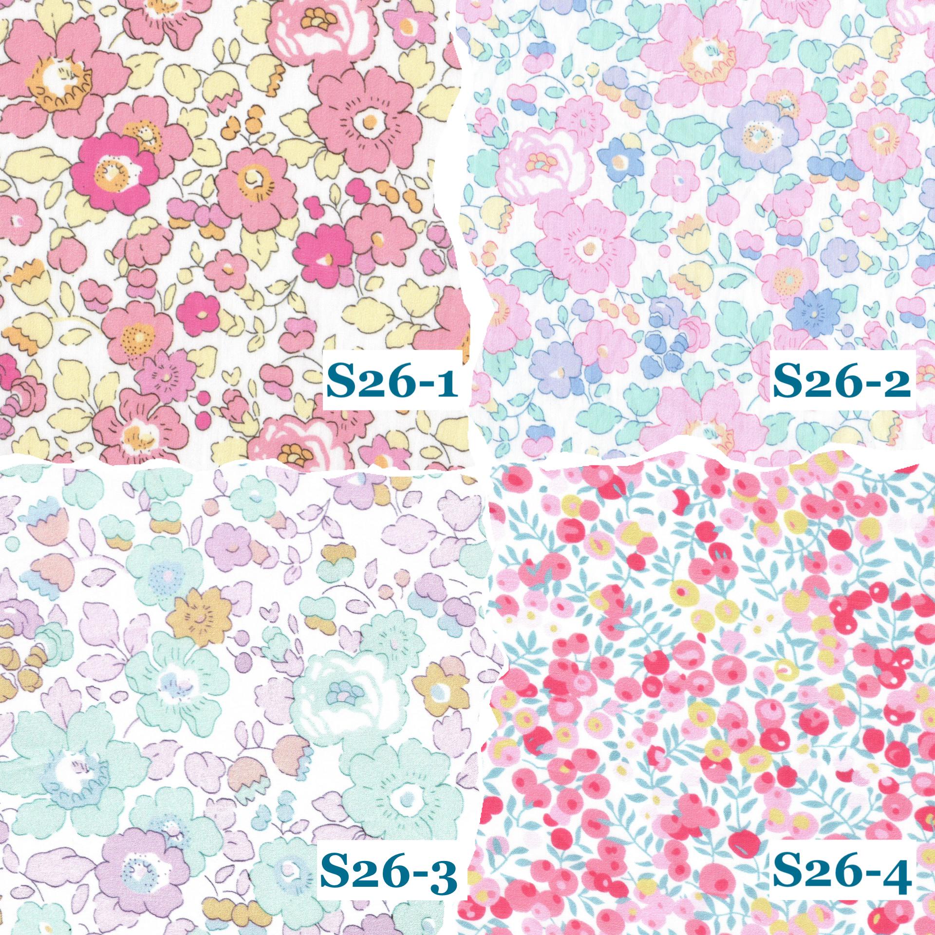 Liberty London Blue Yellow Pink Floral Print Sun Dress, Short Puffed Sleeves Handmade Dress