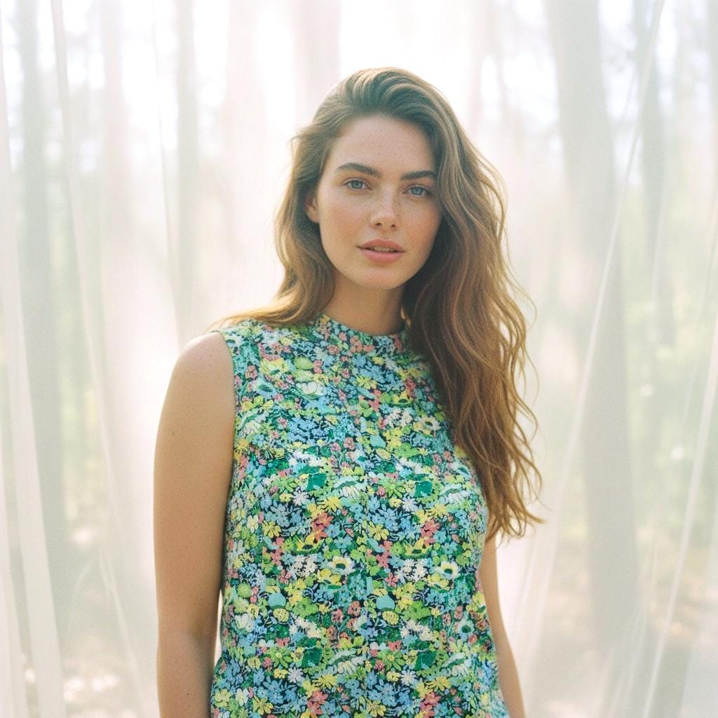 Sleeveless Liberty London Floral Print Top, Mandarin Collar Cotton Blouse