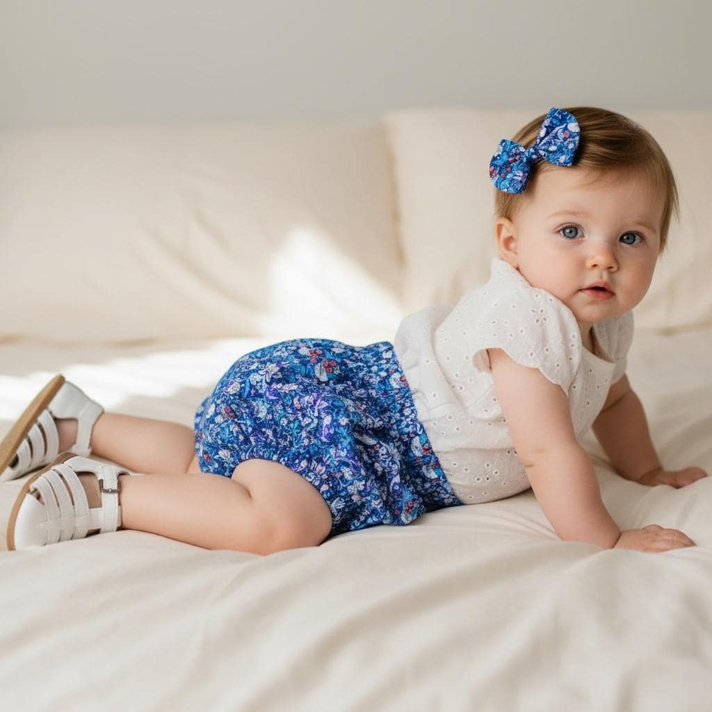 Liberty London Strawberry Thief Bloomer, Ruffle Waist Cotton Nappy Cover