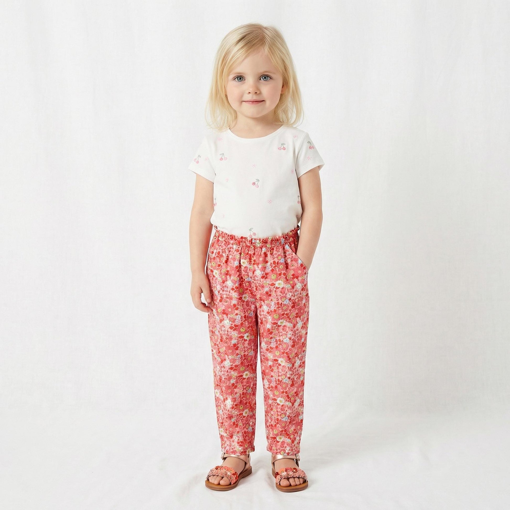 Liberty London Pants: Ditsy Floral Print, Cotton Trousers