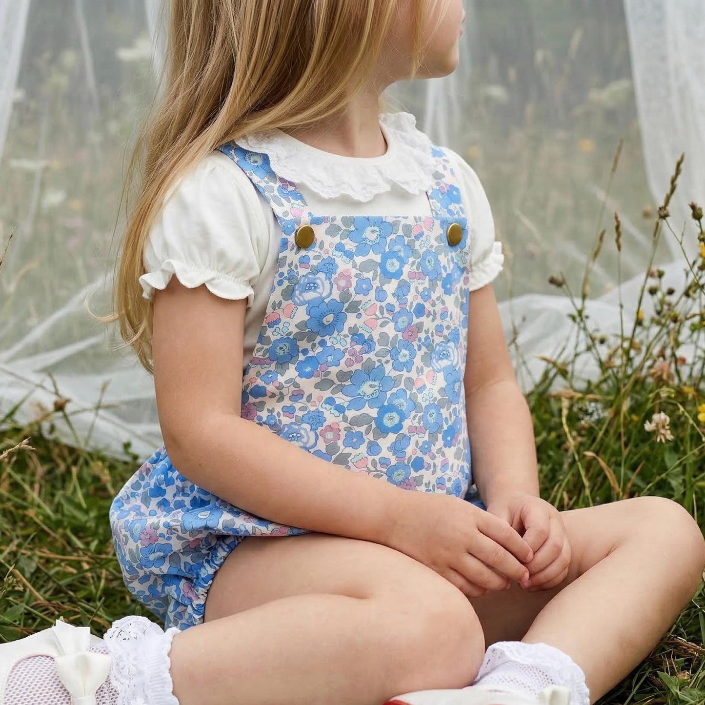 Liberty London Baby Bubble Romper: English Cotton Bloomer