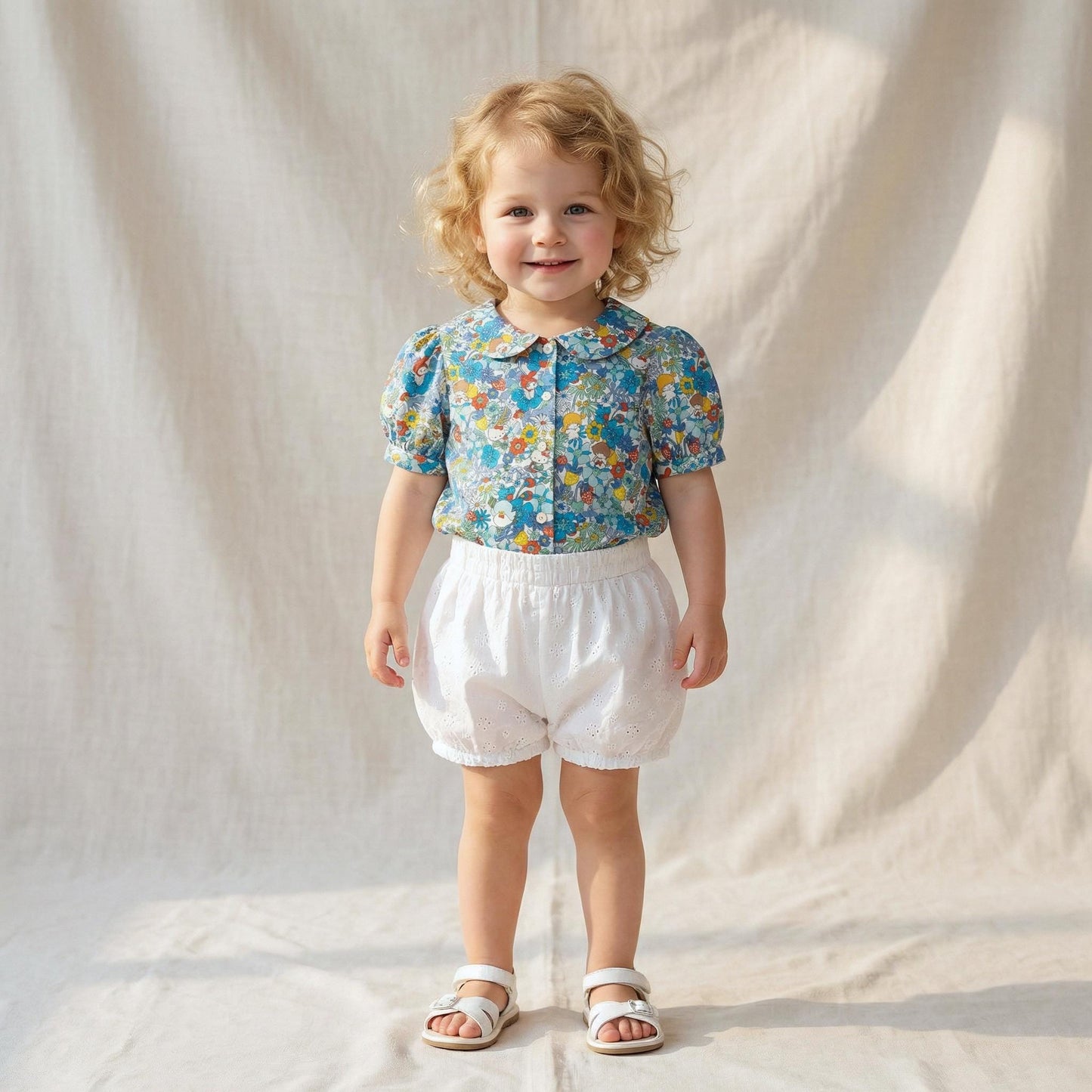 SET 2 Liberty London Baby Floral Long Sleeve Blouse Bloomers Set