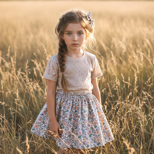 Liberty London Floral Skirt, Girls Cotton Tana Lawn A-Line Skirt