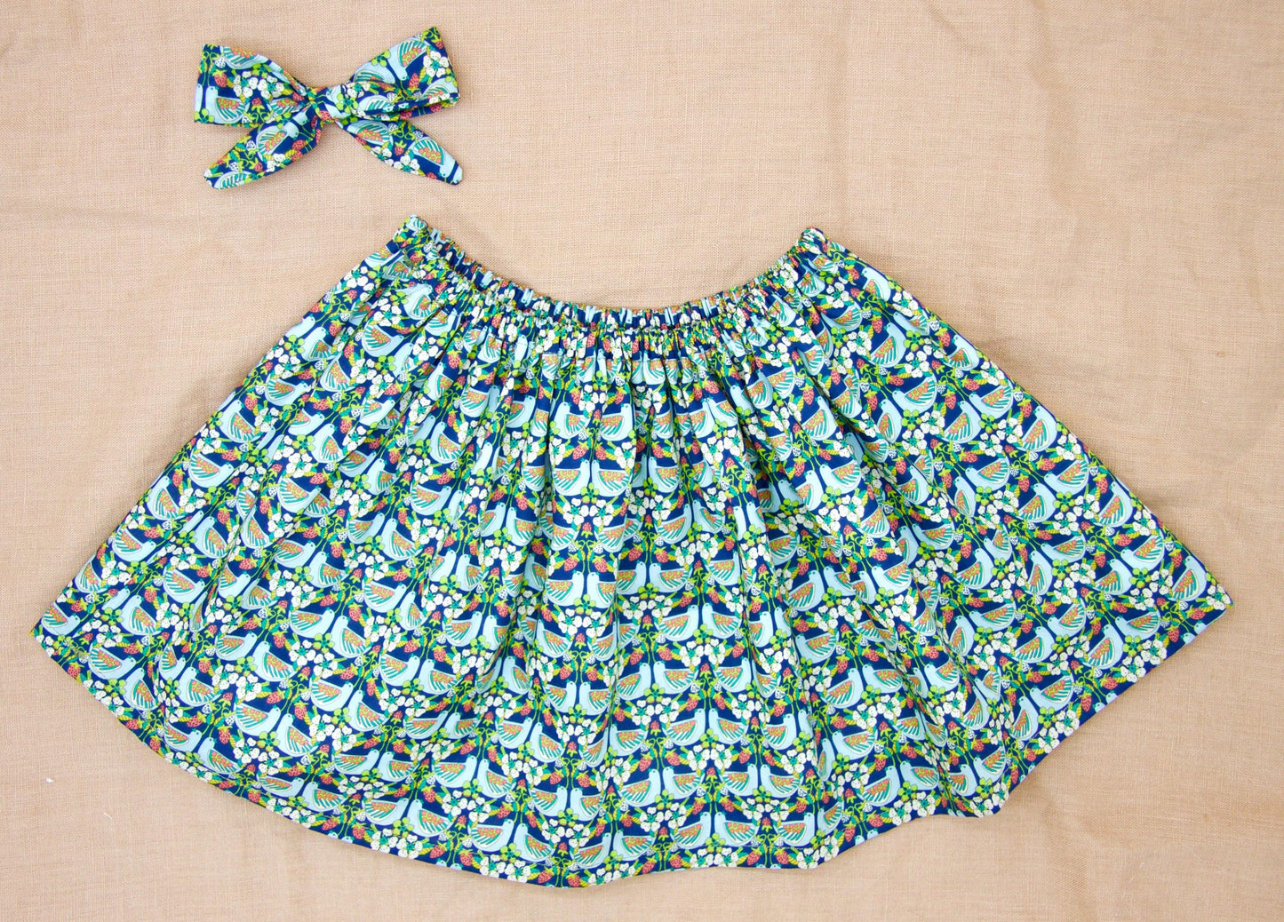 Liberty London Floral-Print Knee-length Skirt, Handmade Ditsy Botanical Children-wear, Personalised Cotton Clothing, Lightweight Outfits