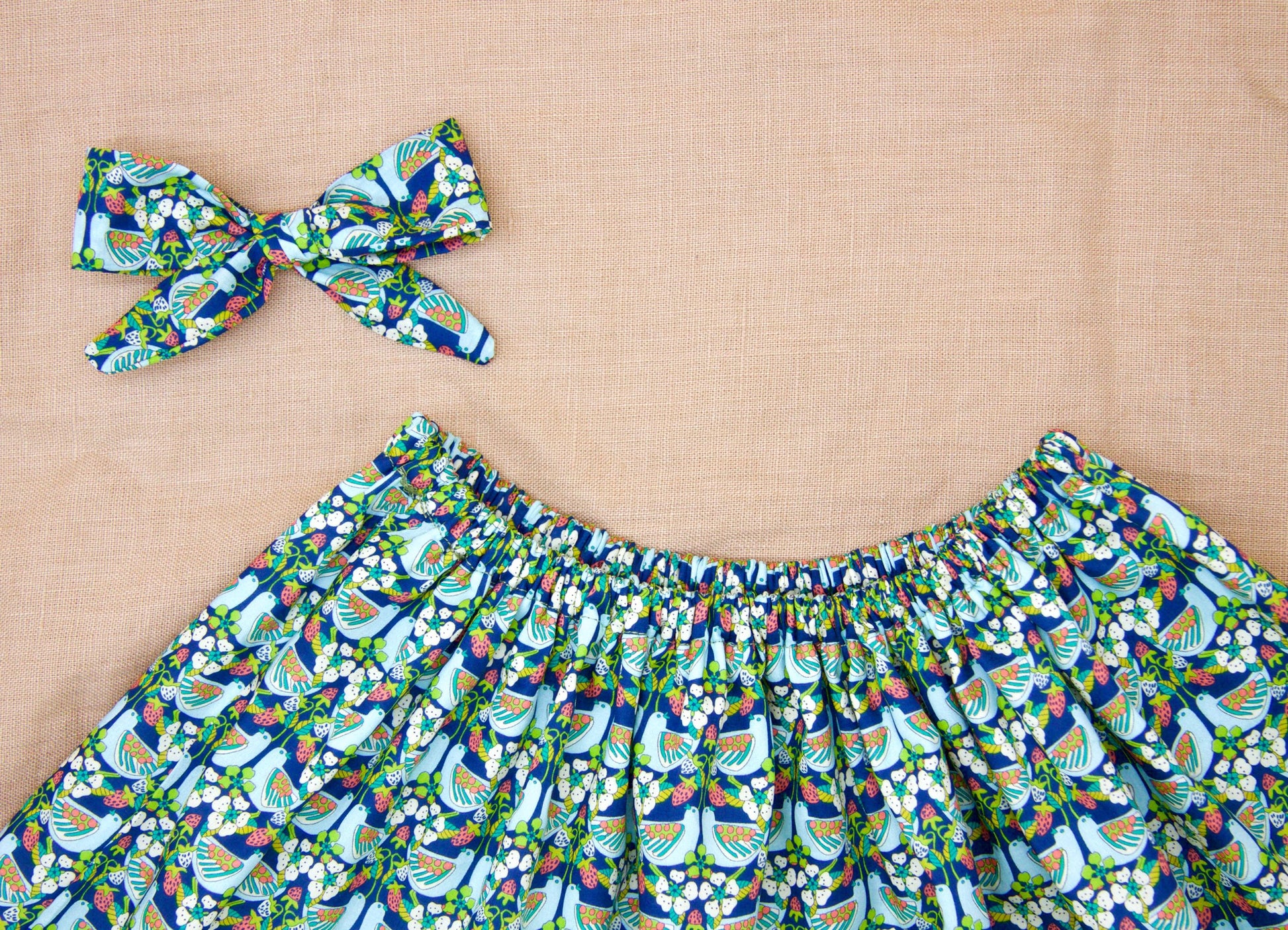 Liberty London Floral-Print Knee-length Skirt, Handmade Ditsy Botanical Children-wear, Personalised Cotton Clothing, Lightweight Outfits