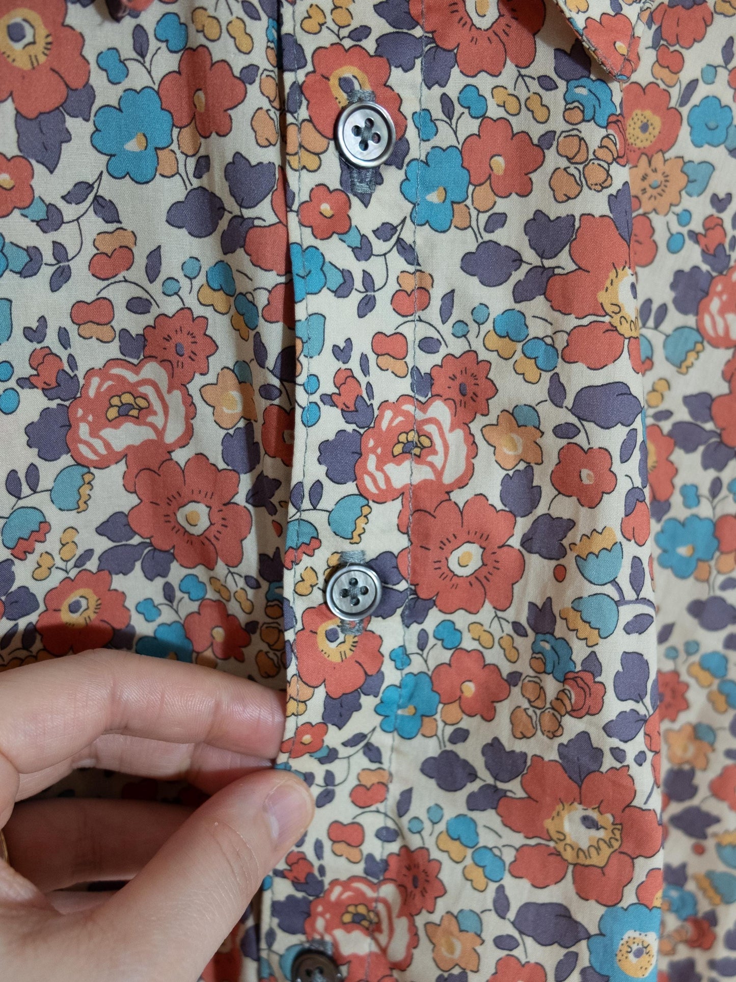 Liberty London Floral print Cotton Shirt, Men's Botanical Print Long Sleeve Button Up Chemise