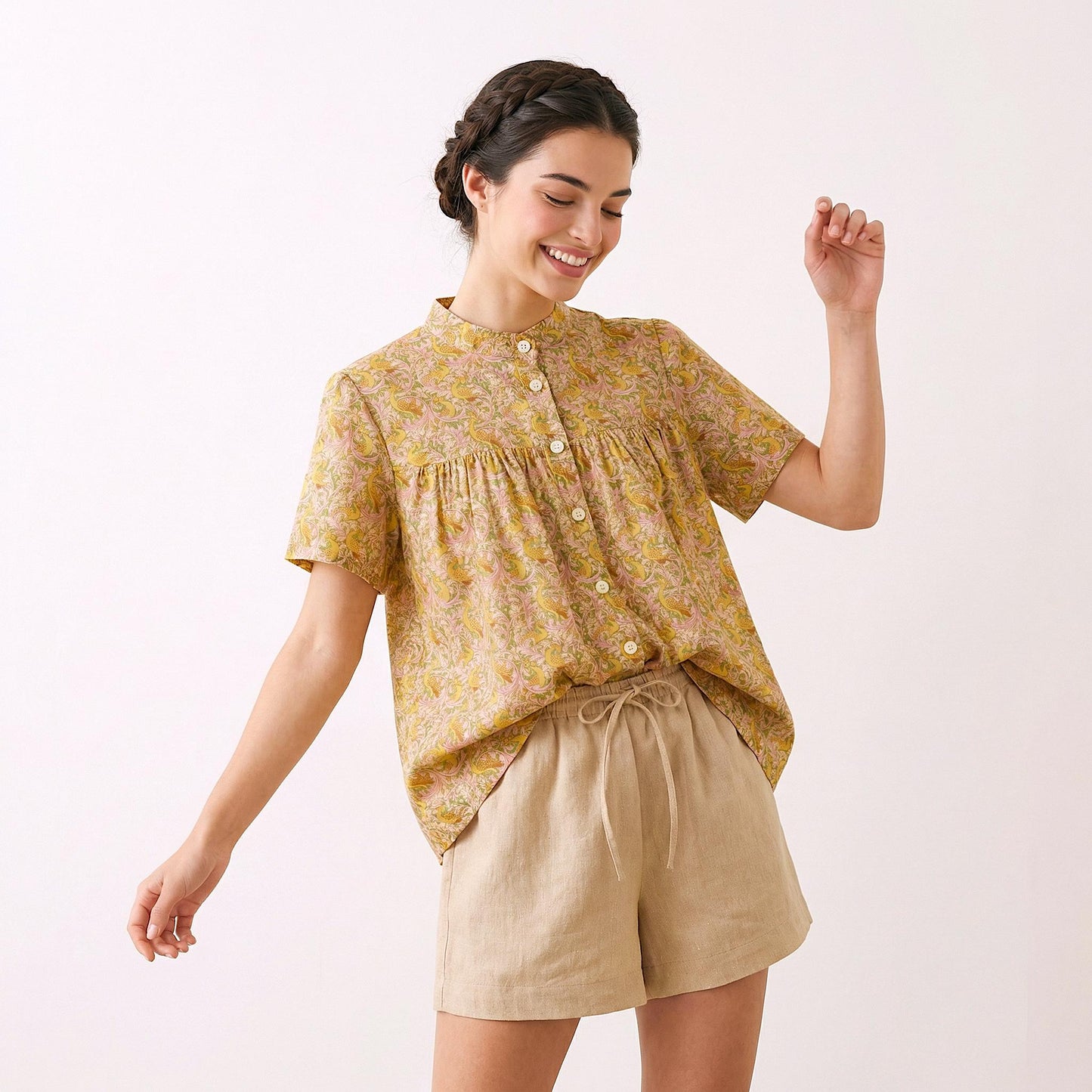 Christmas Baby Girl Outfit: Liberty London Strawberry Thief Top & Bloomers