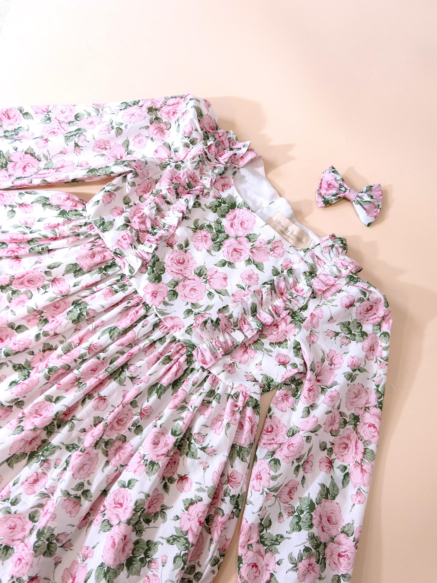 Liberty London Wedding Flower Girl Dress, Handmade Heirloom Children Clothing, Sustainable Tailoring Floral-Print Outfits