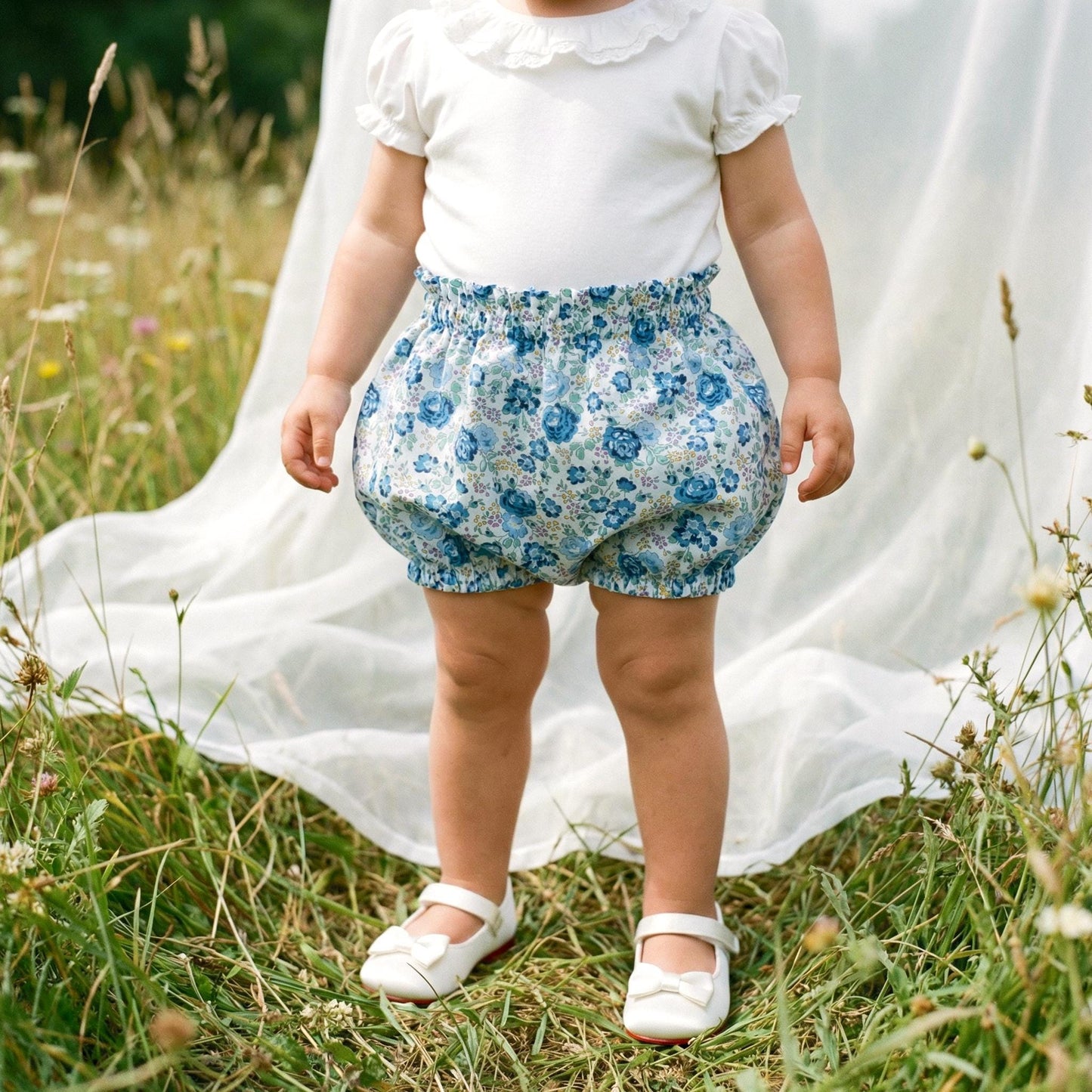Liberty London Handmade Bloomer, Floral-print Nappy Cover, Sustainable Eco-friendly Children-wear, Personalised Tailoring Cotton Clothing
