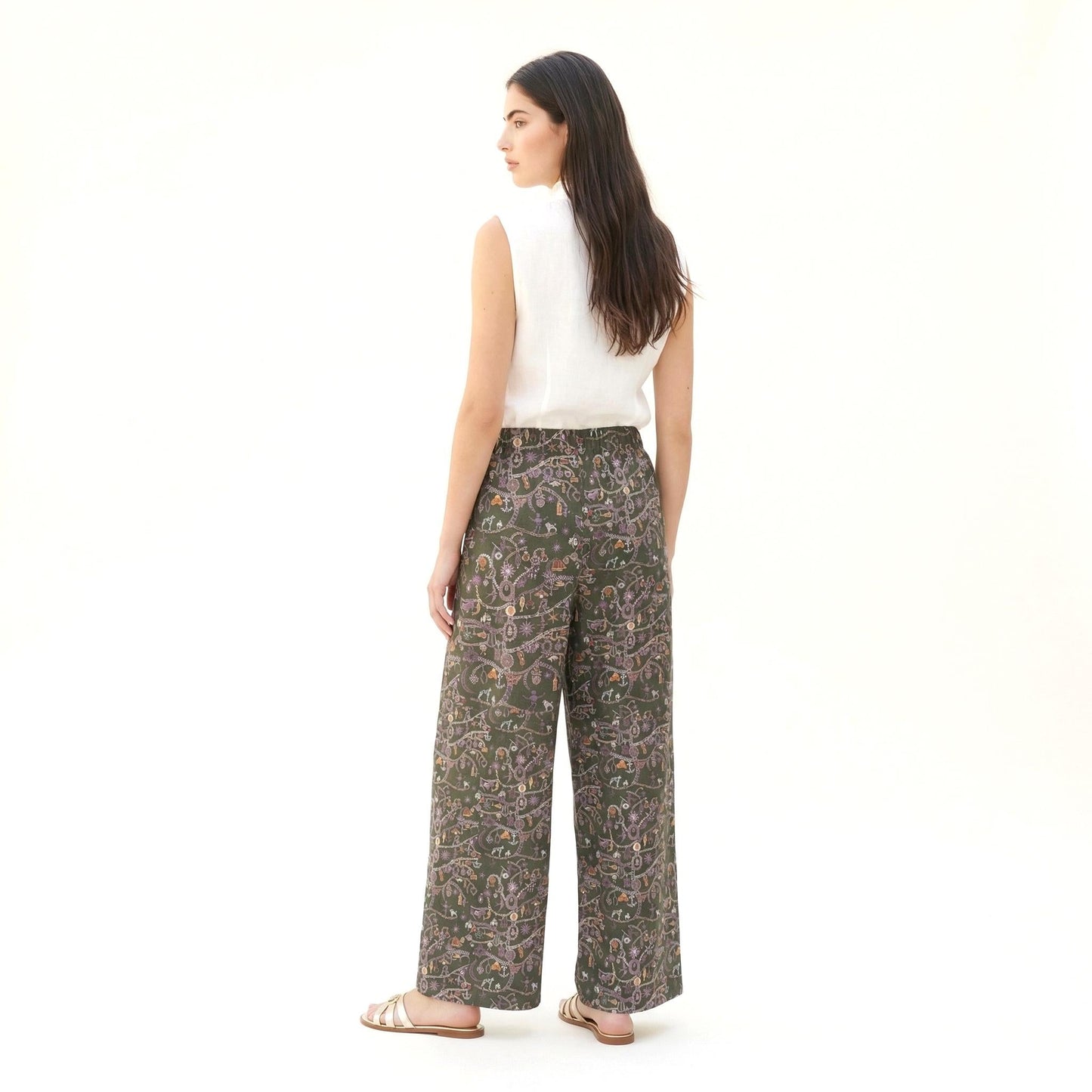 Liberty London Palazzo Pants: Floral Print Wide Leg Trousers