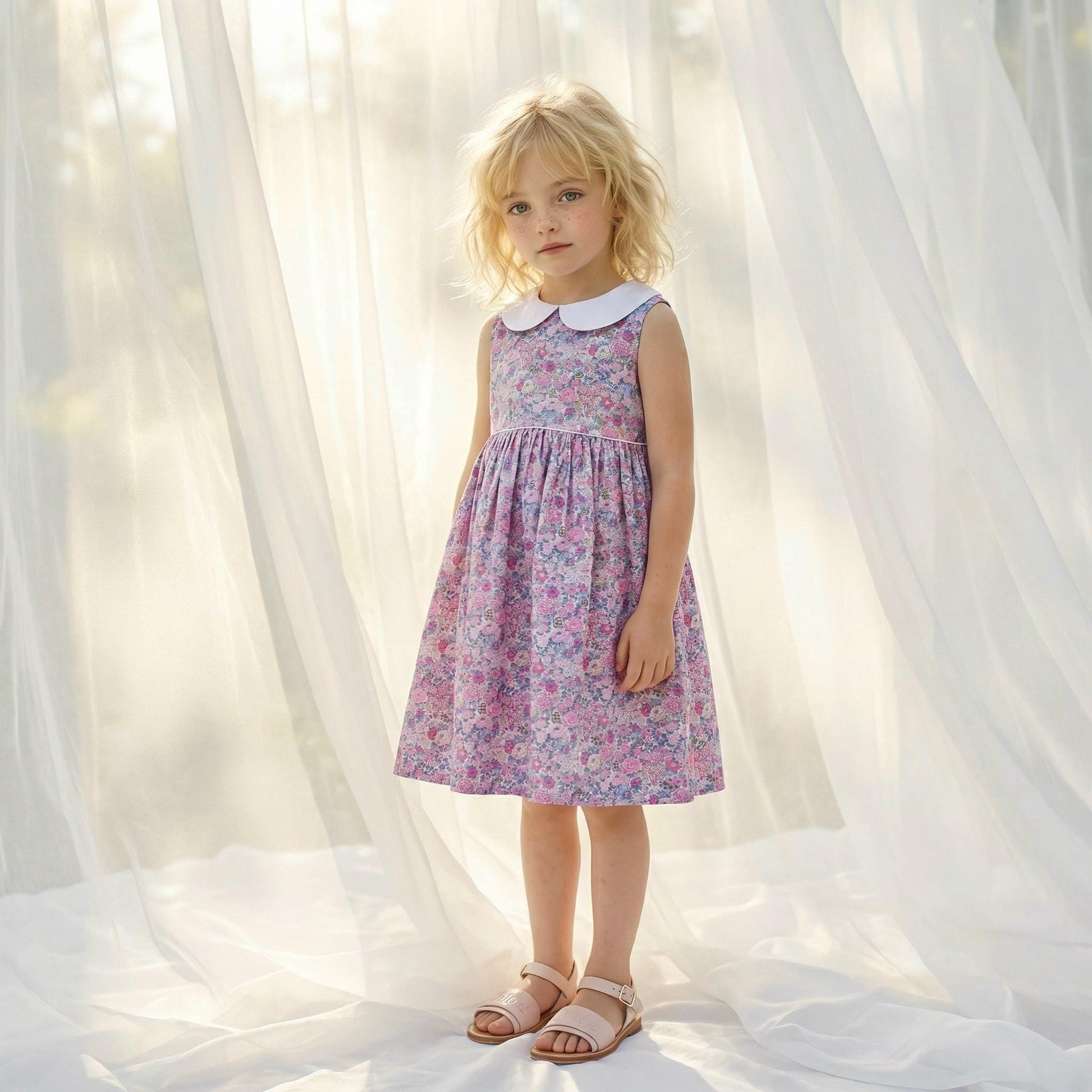 Liberty London Floral Dress: English Cotton Flower Girl Dress