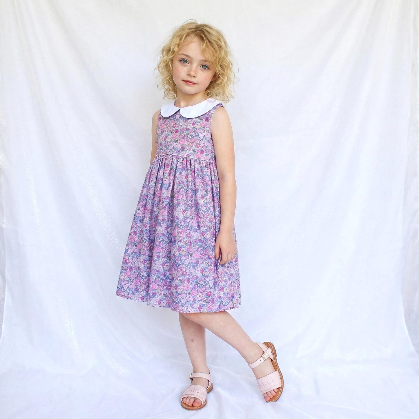 Liberty London Floral Dress: English Cotton Flower Girl Dress