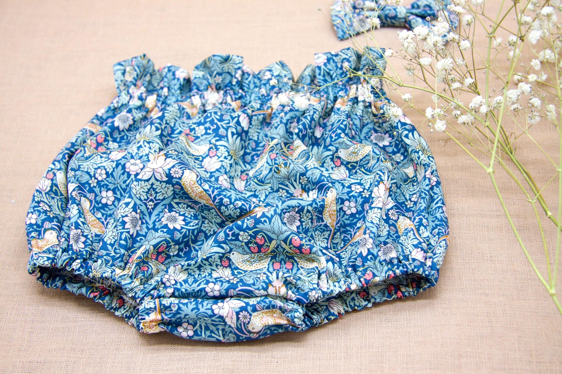 Liberty London Nappy Cover, Floral-Print Bloomer, Handmade Sustainable Ethical-wear, Cotton Tana Lawn Swimsuit Bermuda