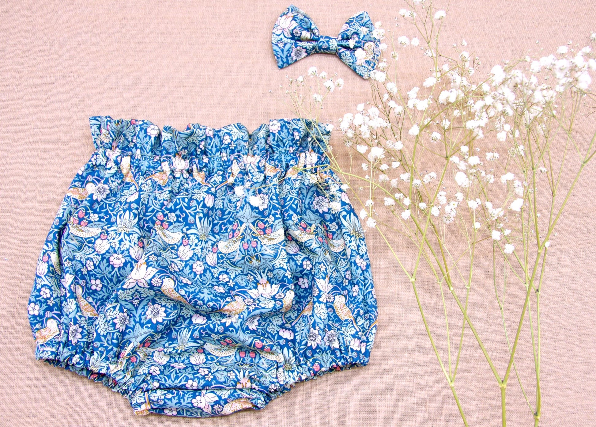 Liberty London Nappy Cover, Floral-Print Bloomer, Handmade Sustainable Ethical-wear, Cotton Tana Lawn Swimsuit Bermuda