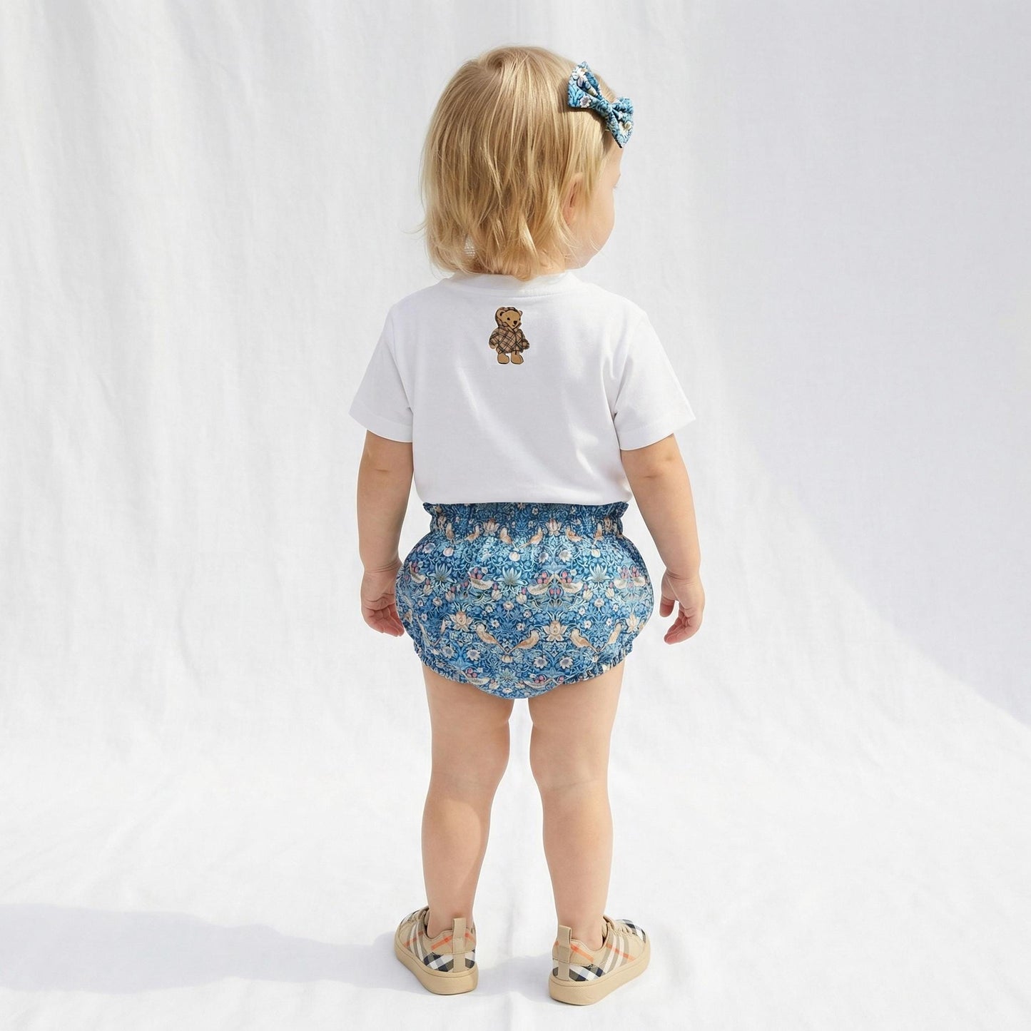 Liberty London Nappy Cover, Floral-Print Bloomer, Handmade Sustainable Ethical-wear, Cotton Tana Lawn Swimsuit Bermuda