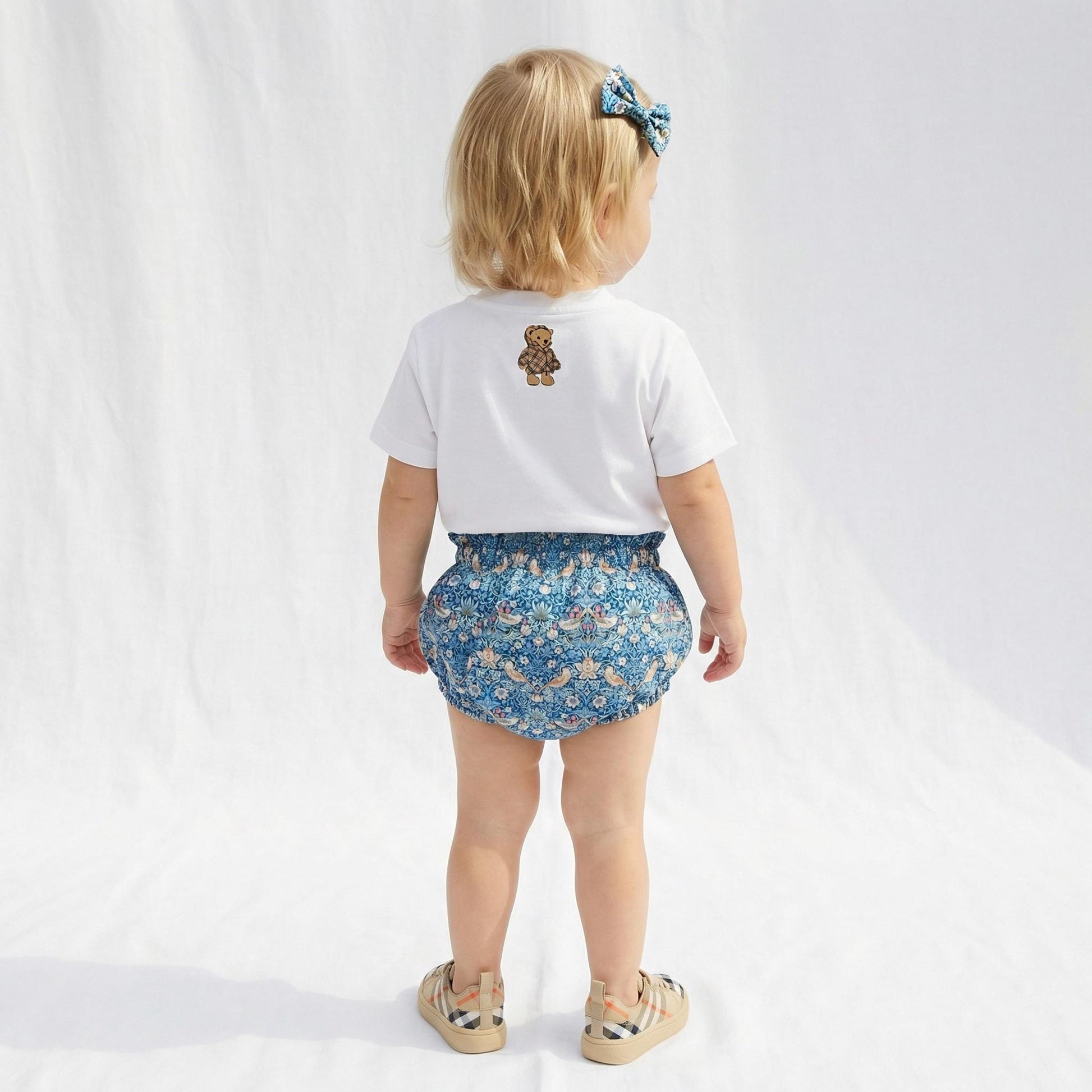 Liberty London Nappy Cover, Floral-Print Bloomer, Handmade Sustainable Ethical-wear, Cotton Tana Lawn Swimsuit Bermuda